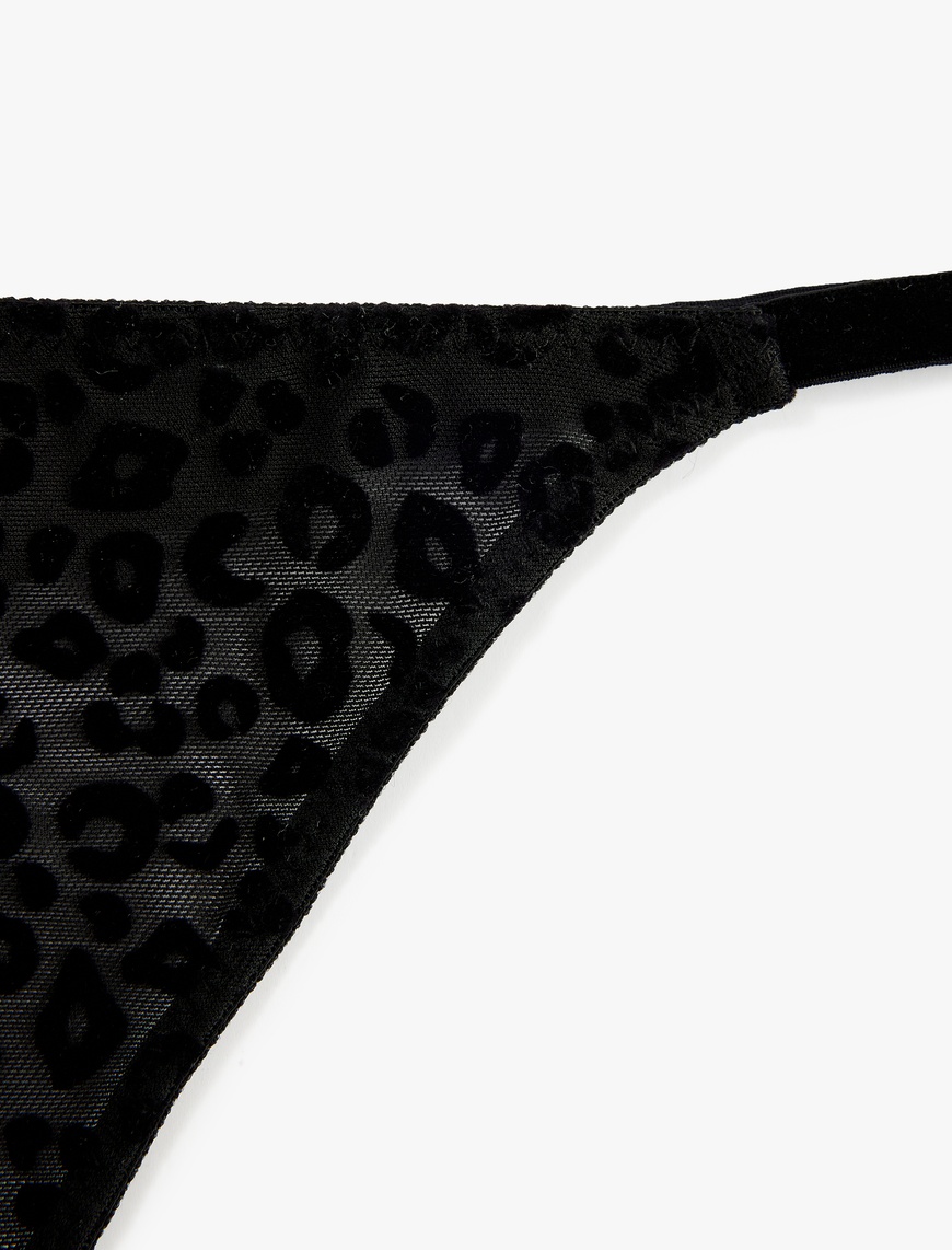   Leopar Desenli Tül String Külot