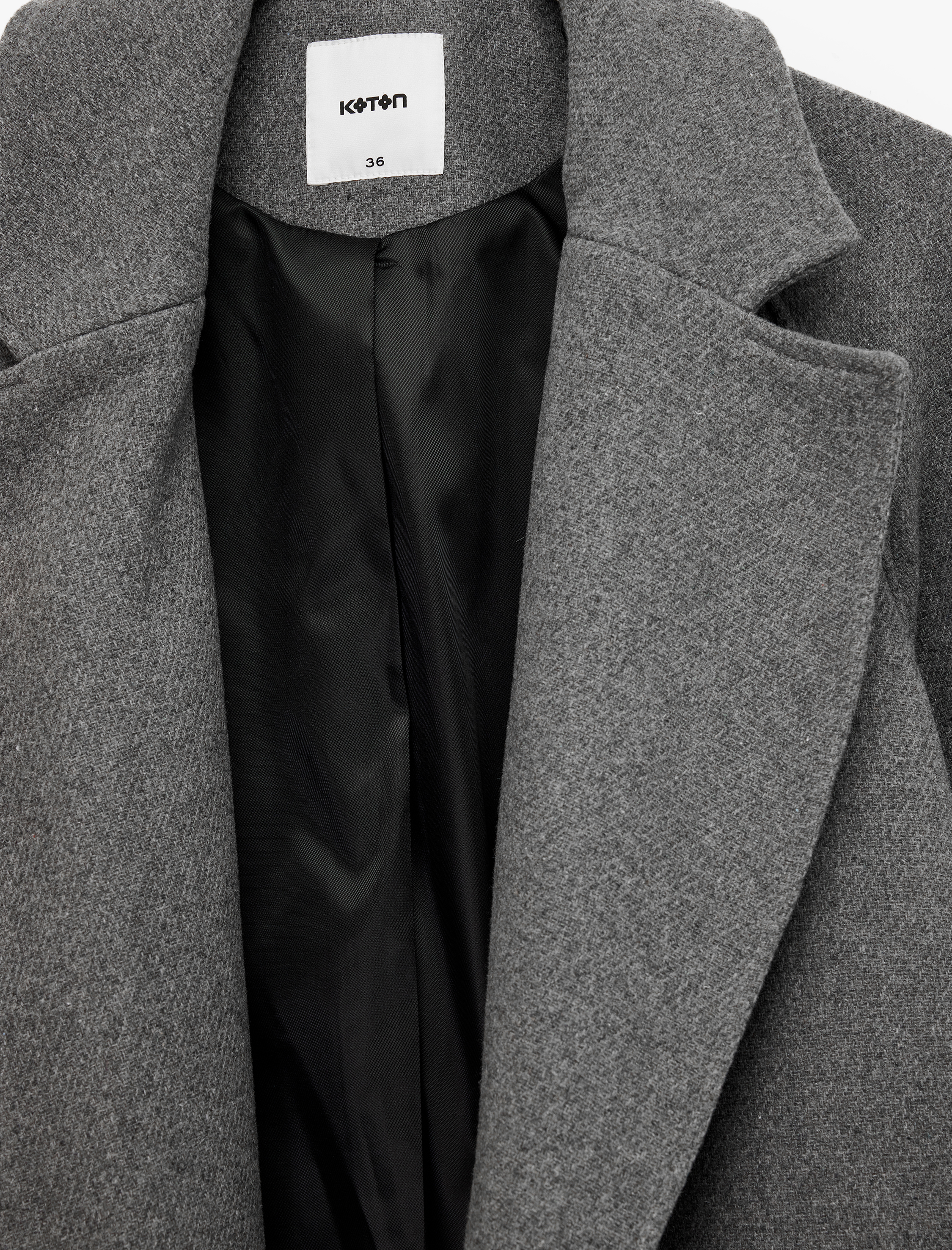   Uzun Kollu Kemerli Cepli Kruvaze Uzun Kaşe Kaban