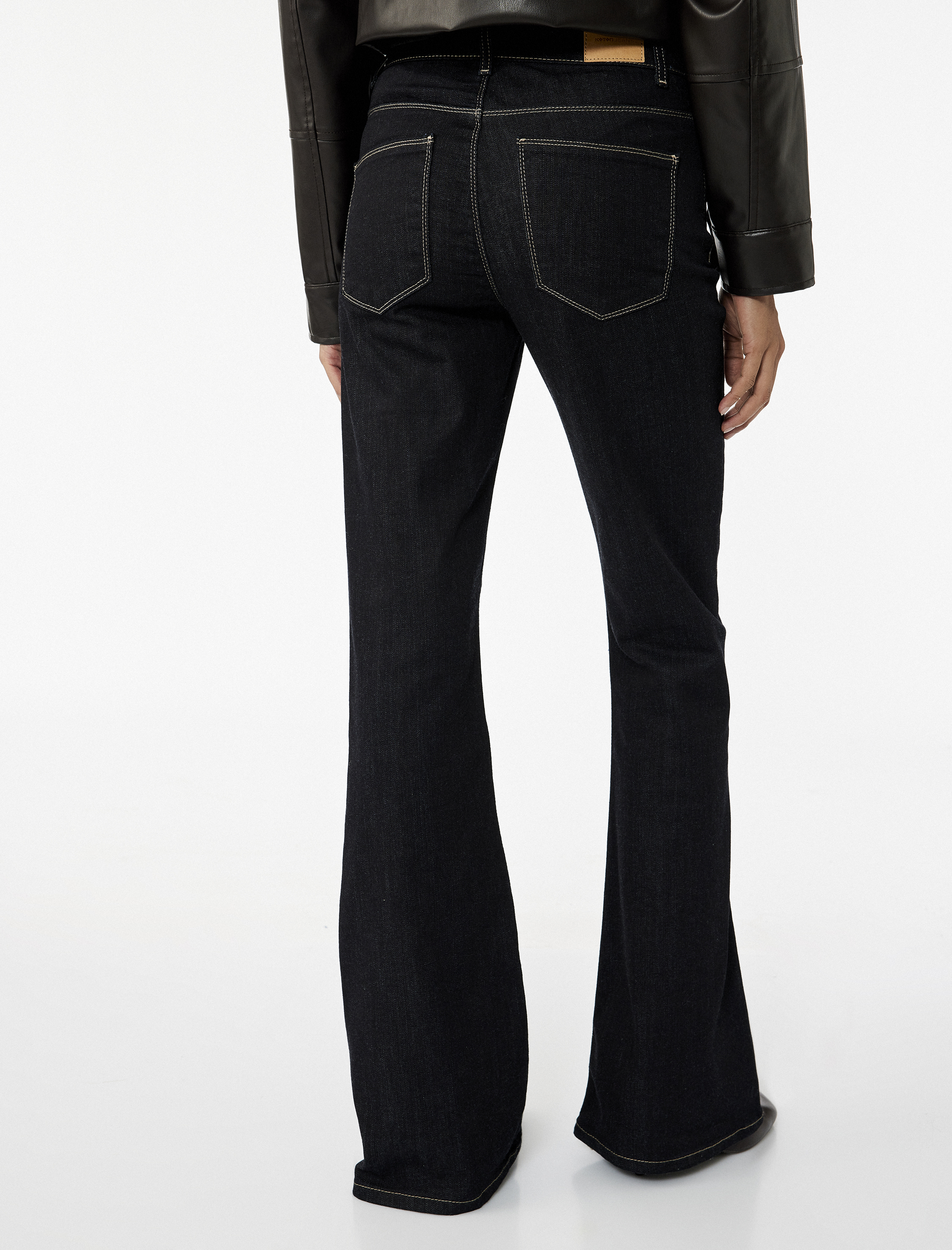   Koton X Melis Ağazat - Yüksek Bel Dar Kesim İspanyol Paça Jean Pantolon - Flare Jeans