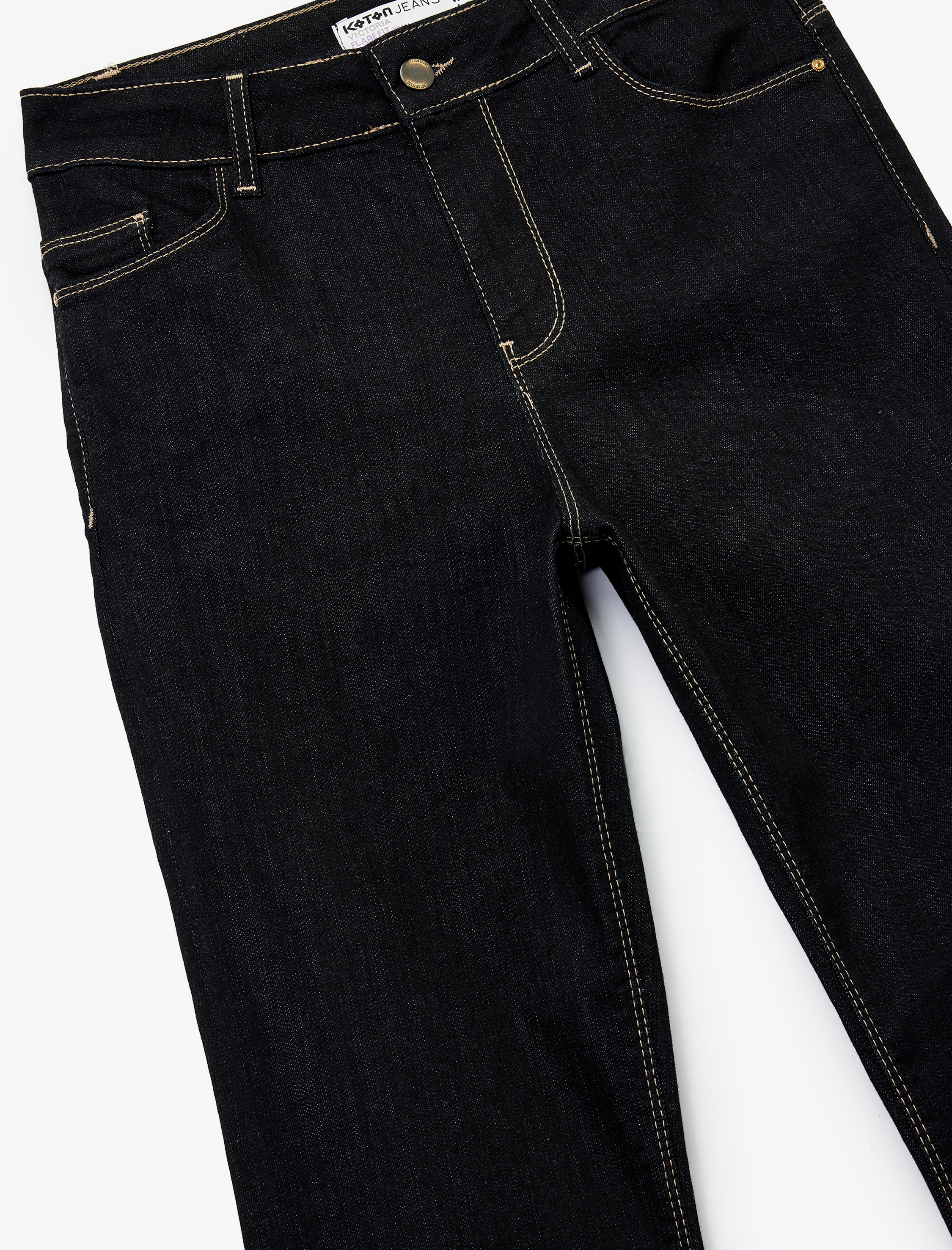   Koton X Melis Ağazat - Yüksek Bel Dar Kesim İspanyol Paça Jean Pantolon - Flare Jeans