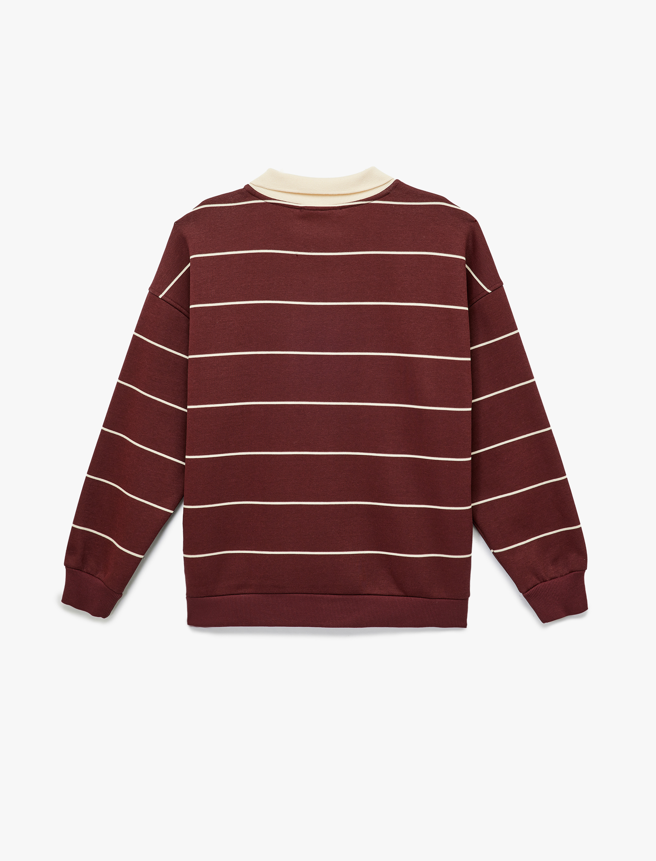   Uzun Kollu Polo Yaka Oversize Sweatshirt