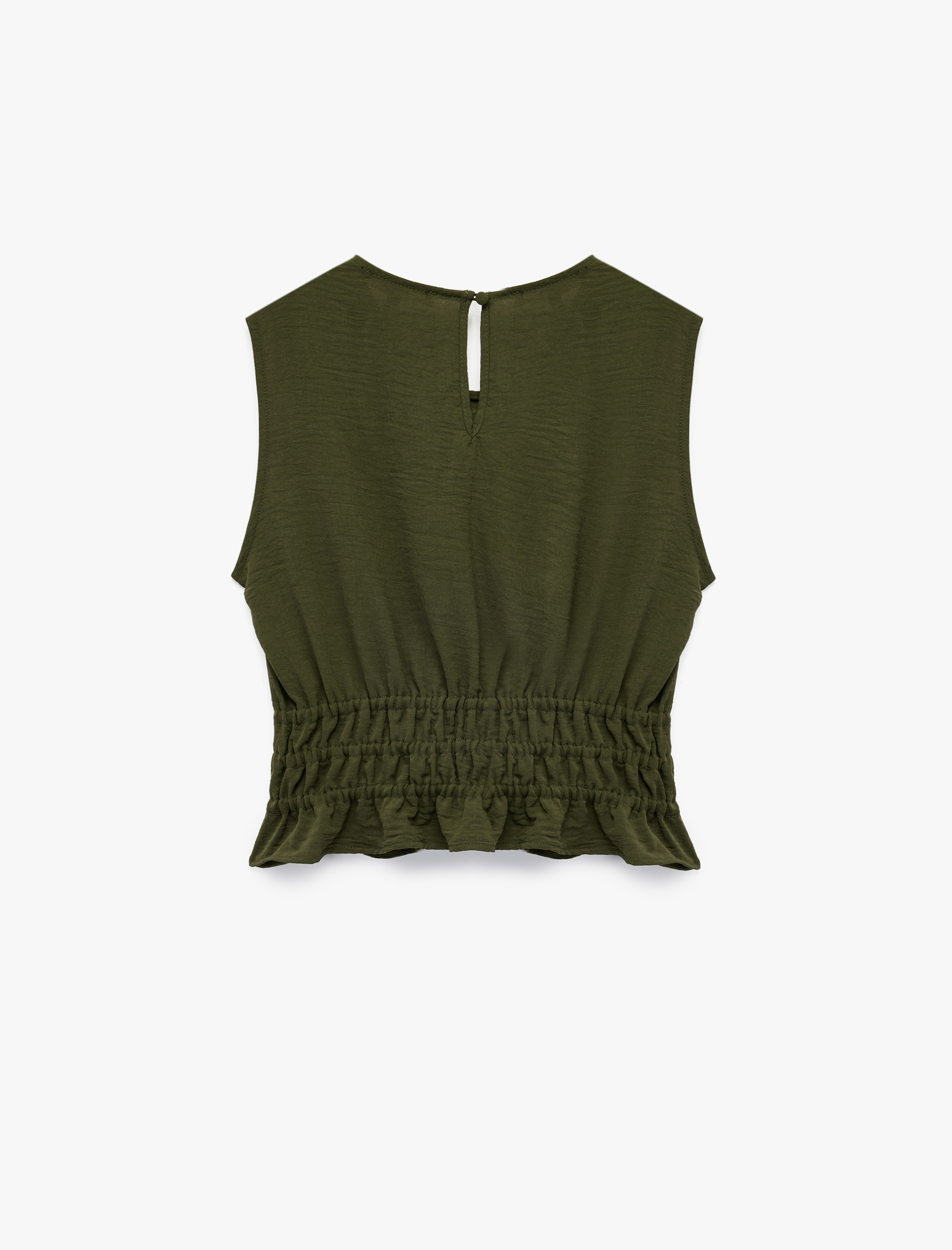   Aerobin Kumaş Gipeli Kolsuz Bisiklet Yaka Bluz