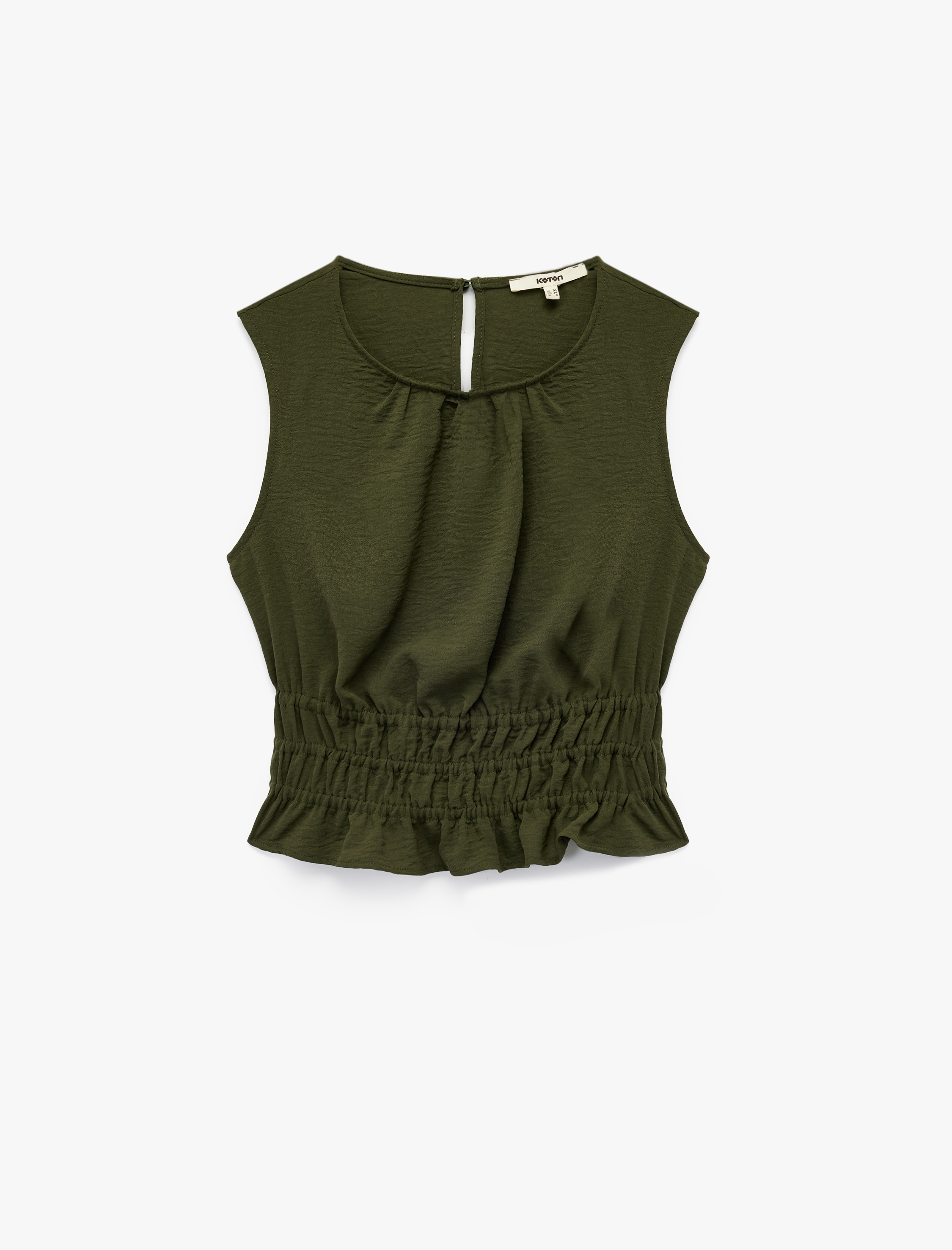   Aerobin Kumaş Gipeli Kolsuz Bisiklet Yaka Bluz