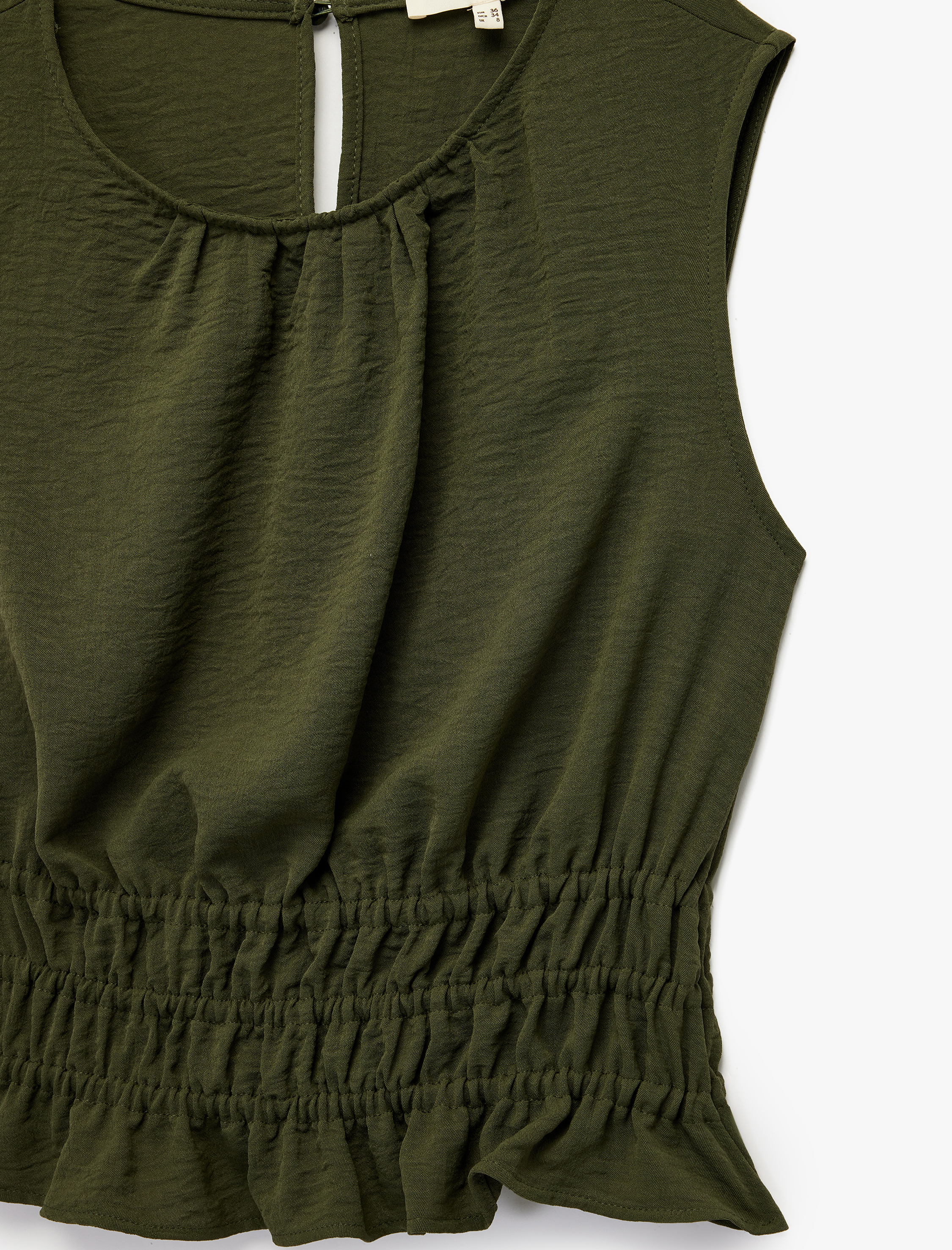   Aerobin Kumaş Gipeli Kolsuz Bisiklet Yaka Bluz