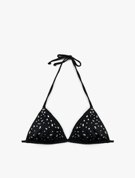 Koton X Sibil Çetinkaya - Taş Detaylı Üçgen Bikini Üstü
