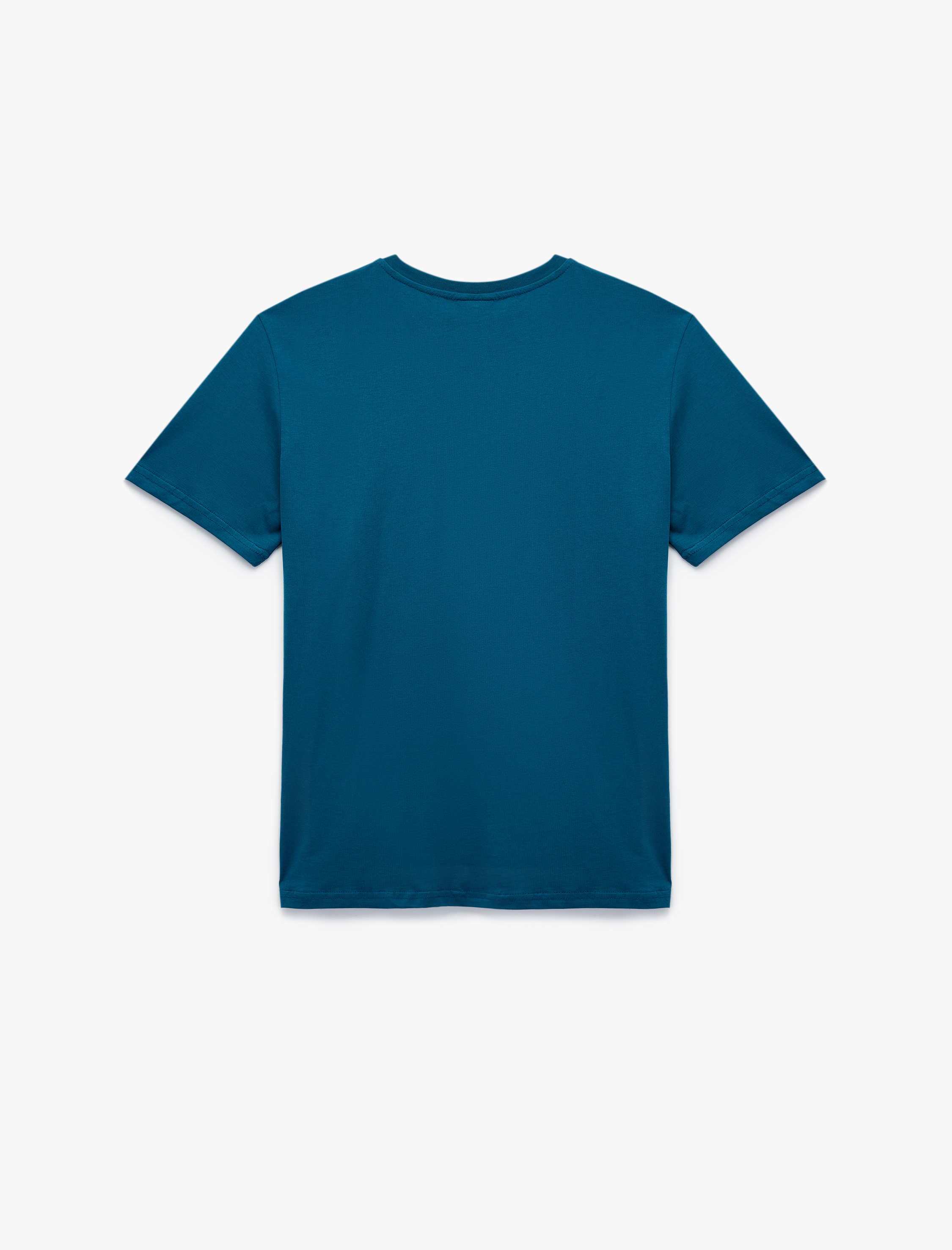   Kısa Kollu Bisiklet Yaka Pamuklu Spor Tişört