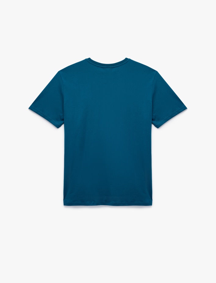  Kısa Kollu Bisiklet Yaka Pamuklu Spor Tişört