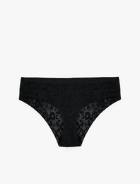 Yarı Transparan Rahat Kalıp Dantelli Külot