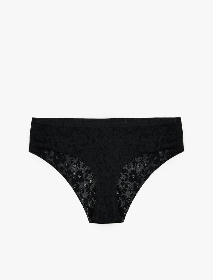  Yarı Transparan Rahat Kalıp Dantelli Külot