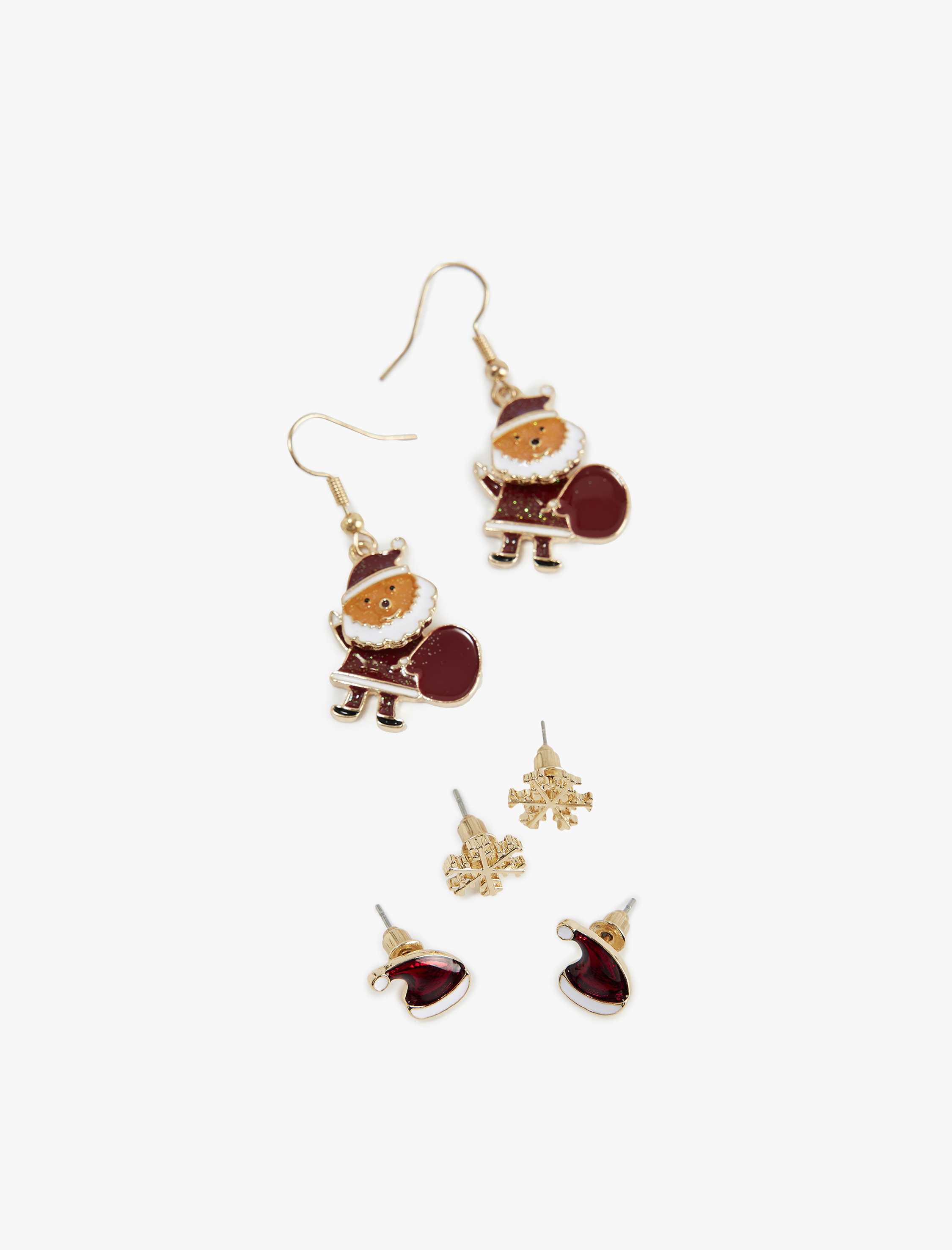  Kadın Yılbaşı Temalı 3'lü Küpe Seti