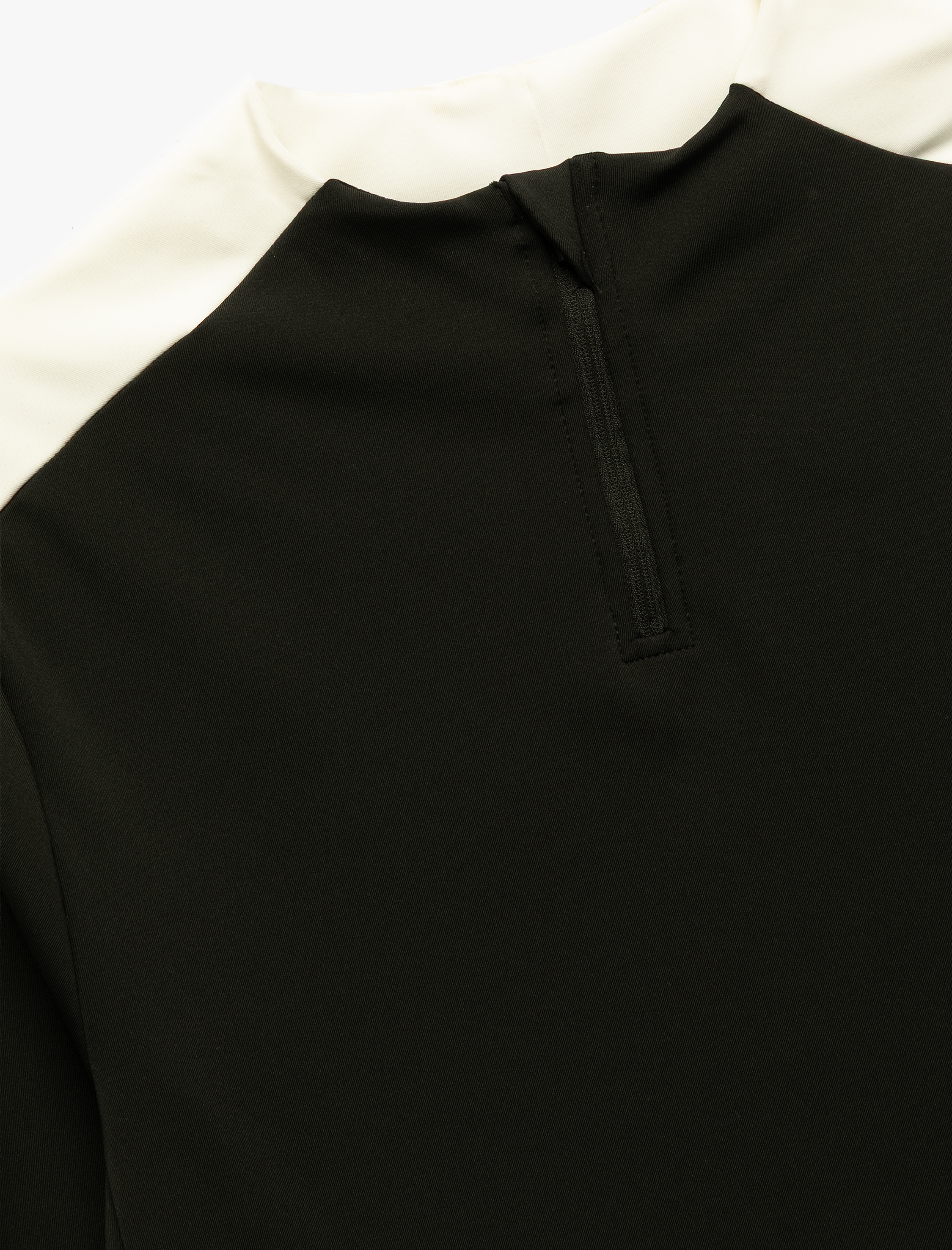   Uzun Kollu Renk Kontrastlı Fermuar Detaylı Bisiklet Yaka Spor Tişört