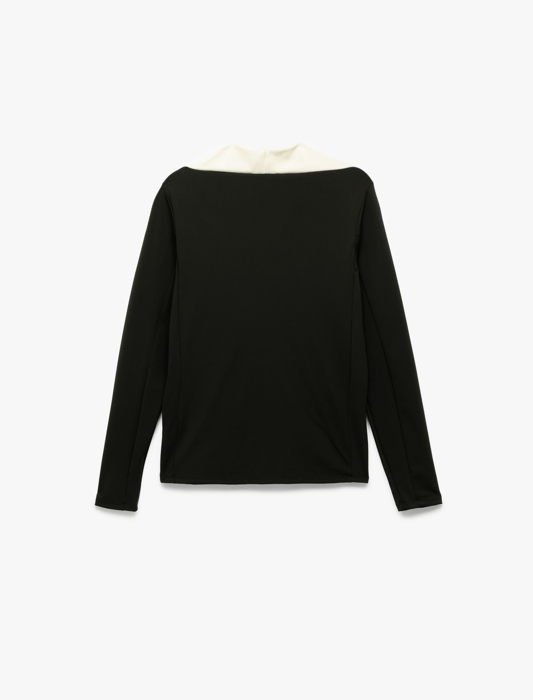   Uzun Kollu Renk Kontrastlı Fermuar Detaylı Bisiklet Yaka Spor Tişört