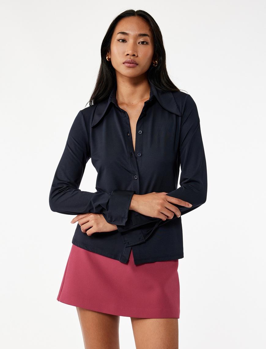   Slim Fit Cep Detaylı Mini Şort Etek