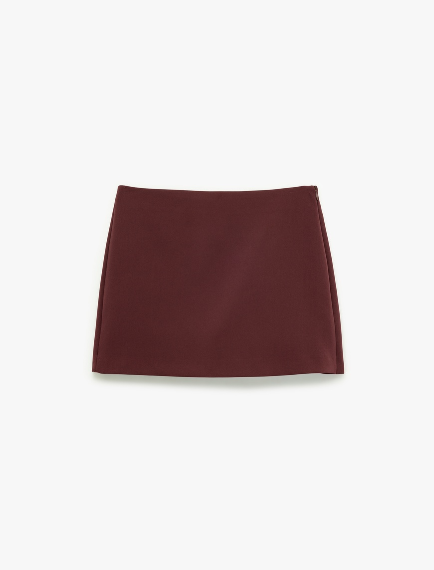   Slim Fit Cep Detaylı Mini Şort Etek