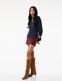 Slim Fit Cep Detaylı Mini Şort Etek