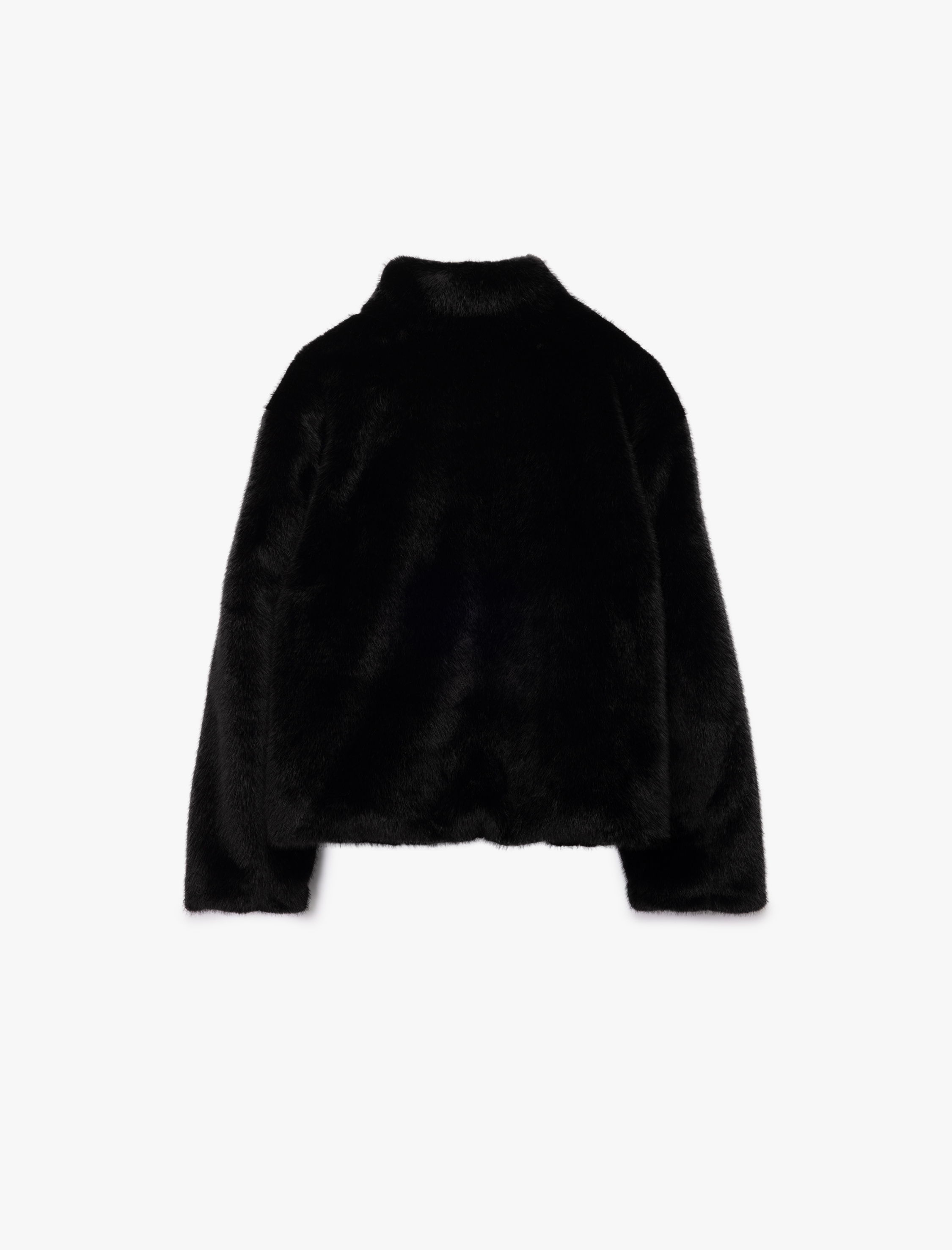   Suni Kürk Mont Fermuarlı Uzun Kollu Dik Yaka