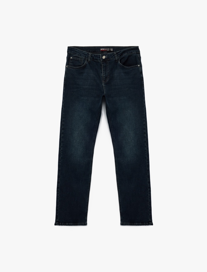  Pamuklu Normal Bel Straight Fit Jean Pantolon - Mark Jean