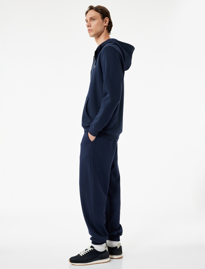  Şardonlu Cep Detaylı Rahat Kesim Beli Lastikli Jogger Spor Eşofman Altı