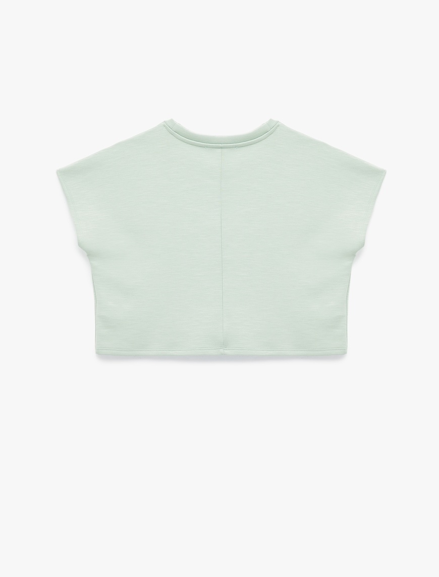   Slim Fit Bisiklet Yaka Kolsuz Basic Tişört