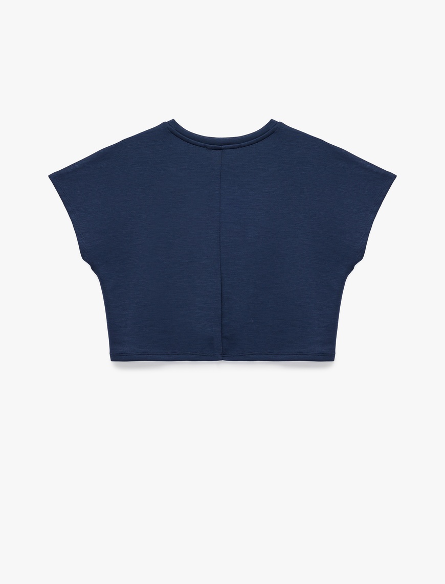   Slim Fit Bisiklet Yaka Kolsuz Basic Tişört