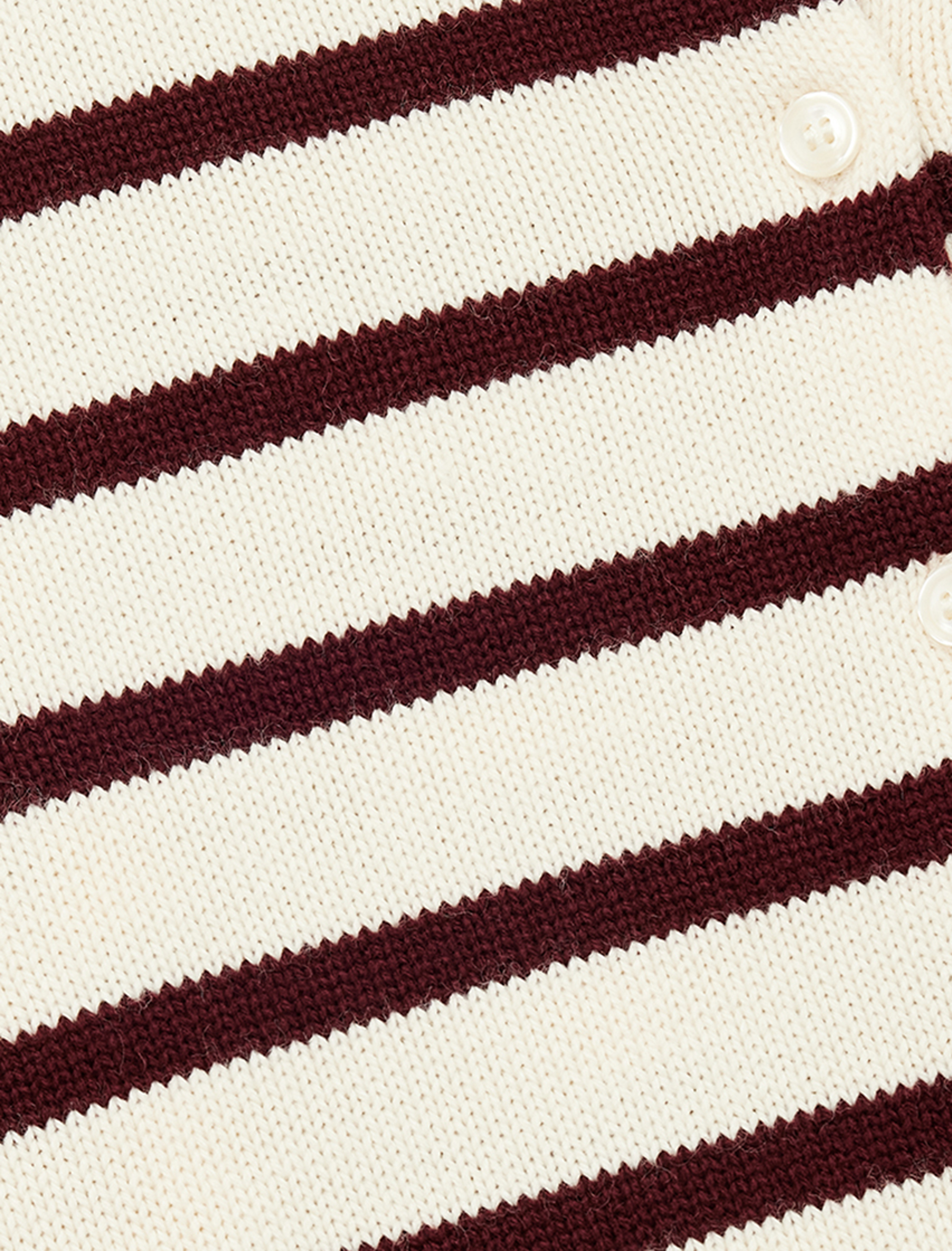   Uzun Kollu Düğmeli Bisiklet Yaka Çizgili Triko Hırka