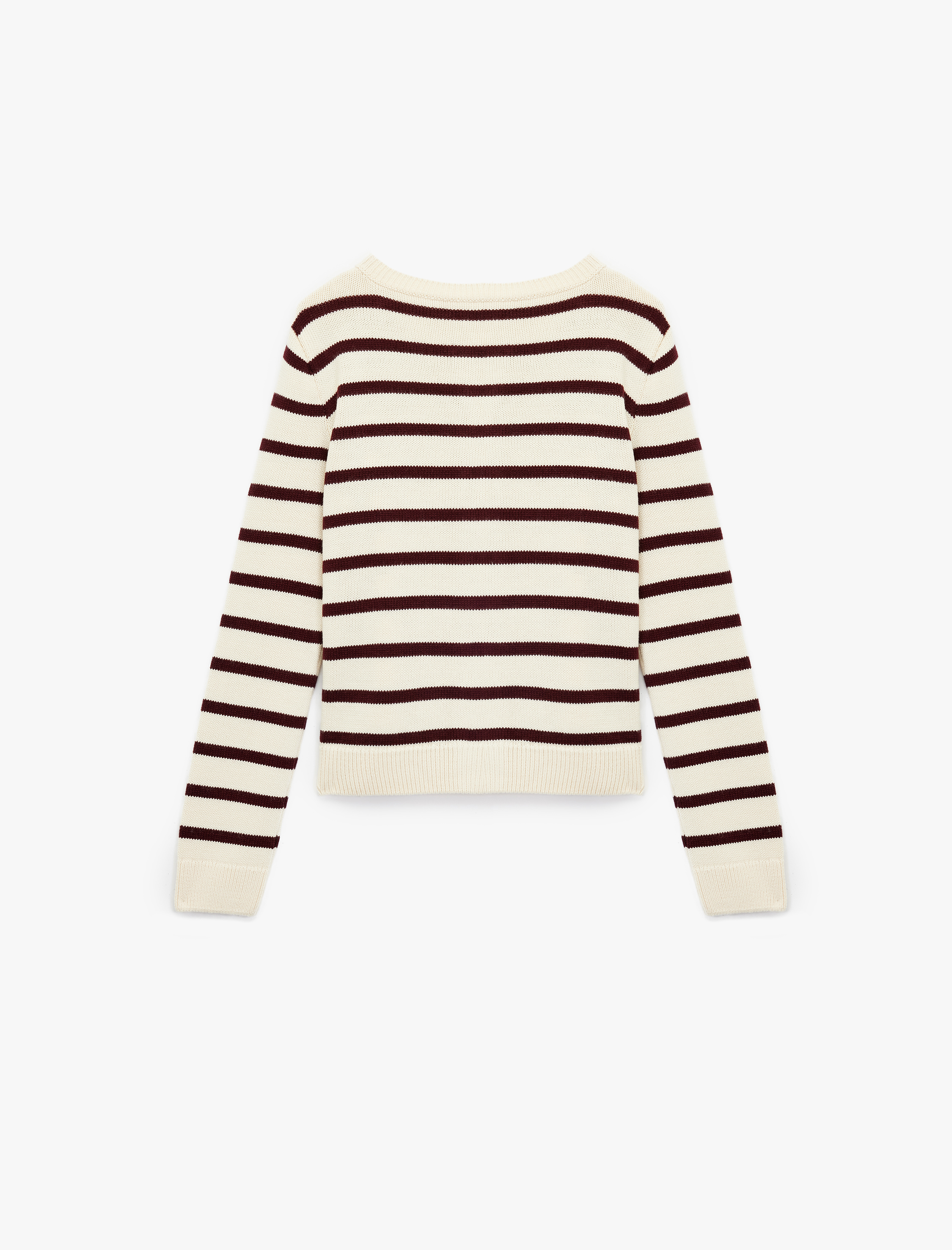   Uzun Kollu Düğmeli Bisiklet Yaka Çizgili Triko Hırka