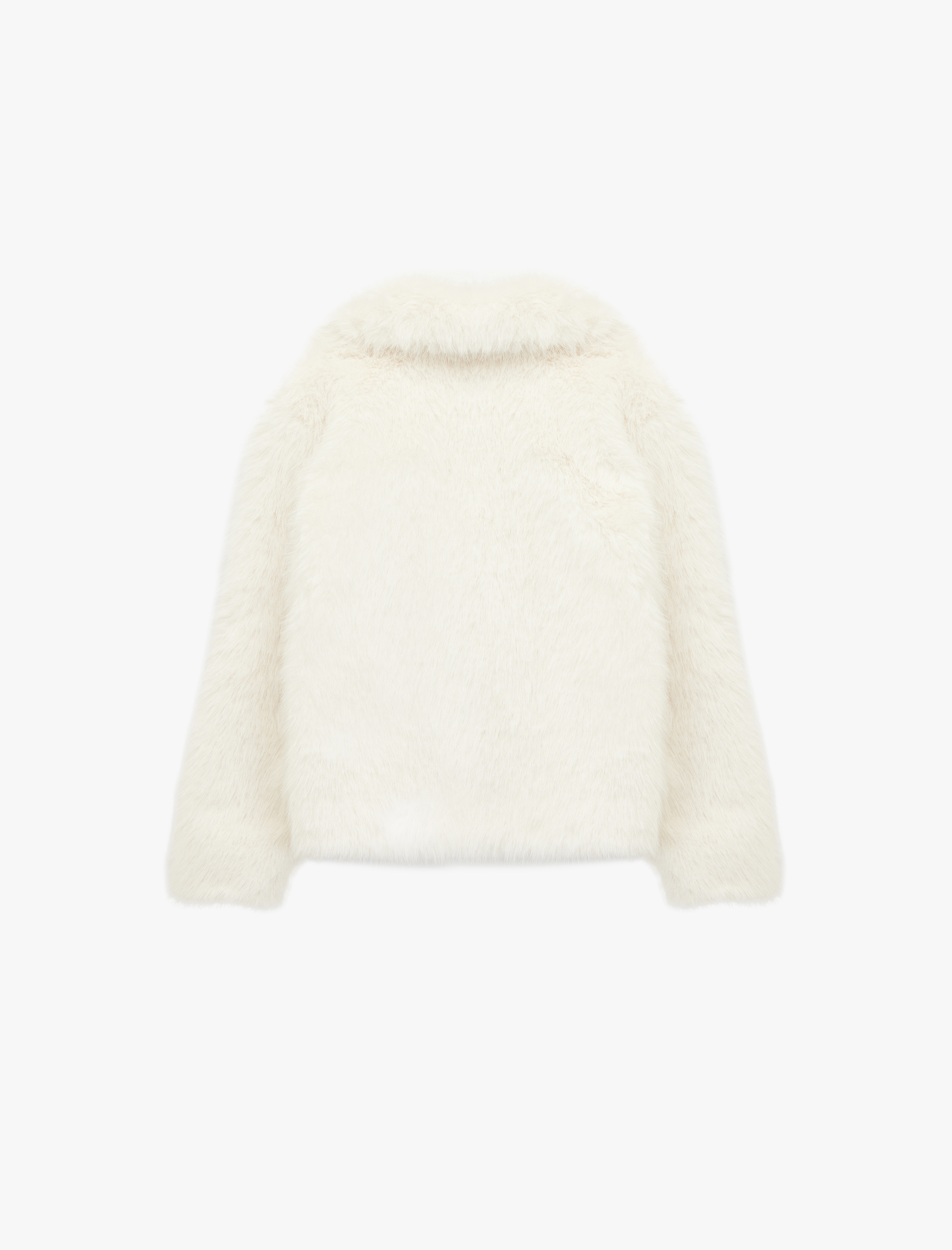   Kruvaze Yaka Uzun Kollu Kısa Suni Kürk Kaban