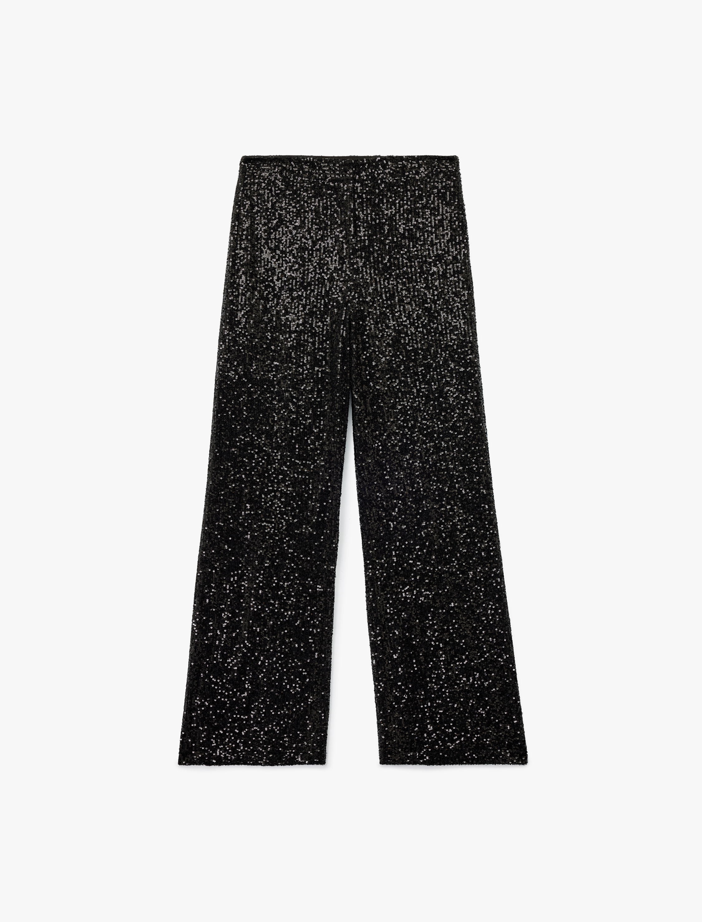   Slim Fit Pullu Payetli İspanyol Paça Abiye Pantolon