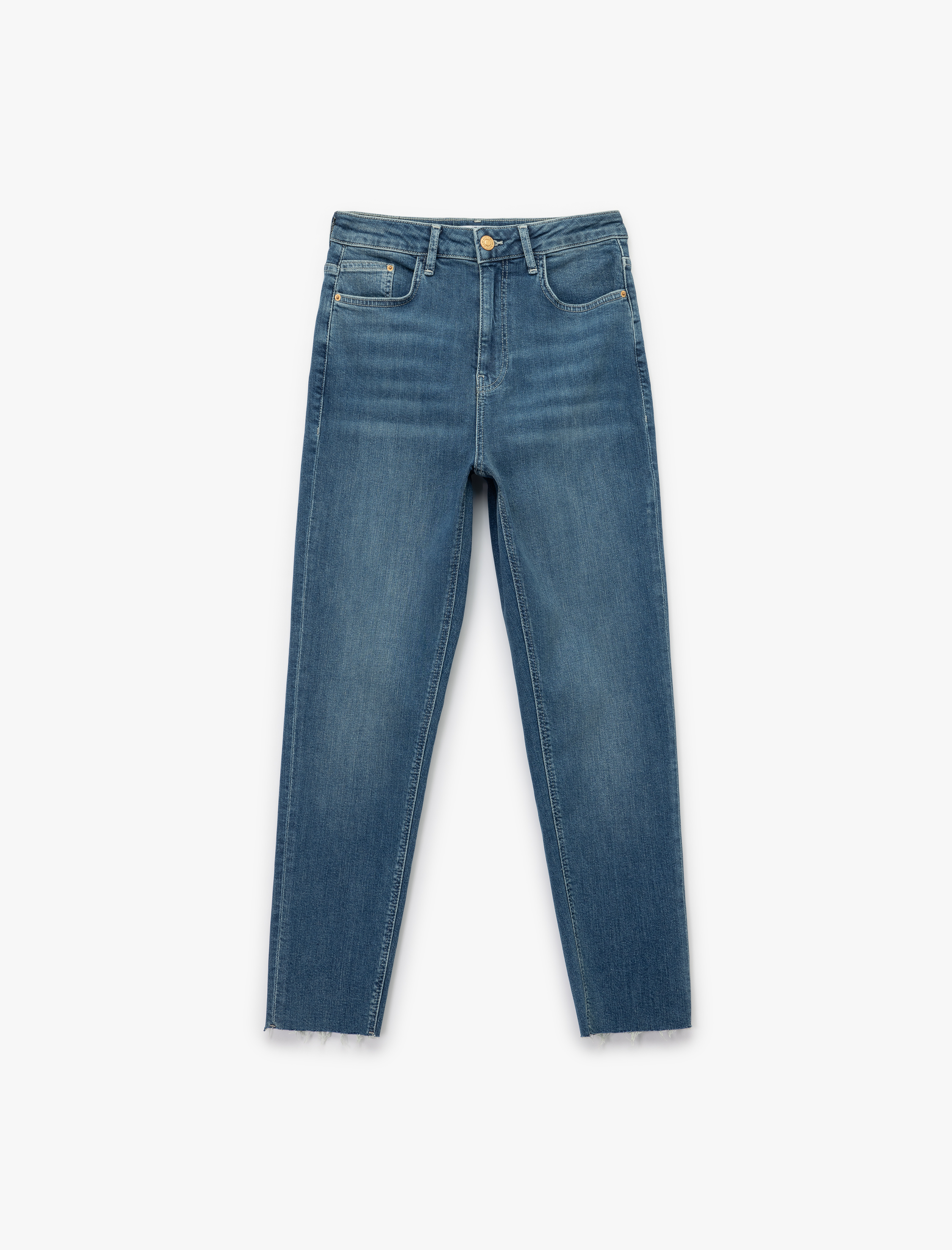 Yüksek Bel Mom Jean Pantolon - Mom Slim Jean