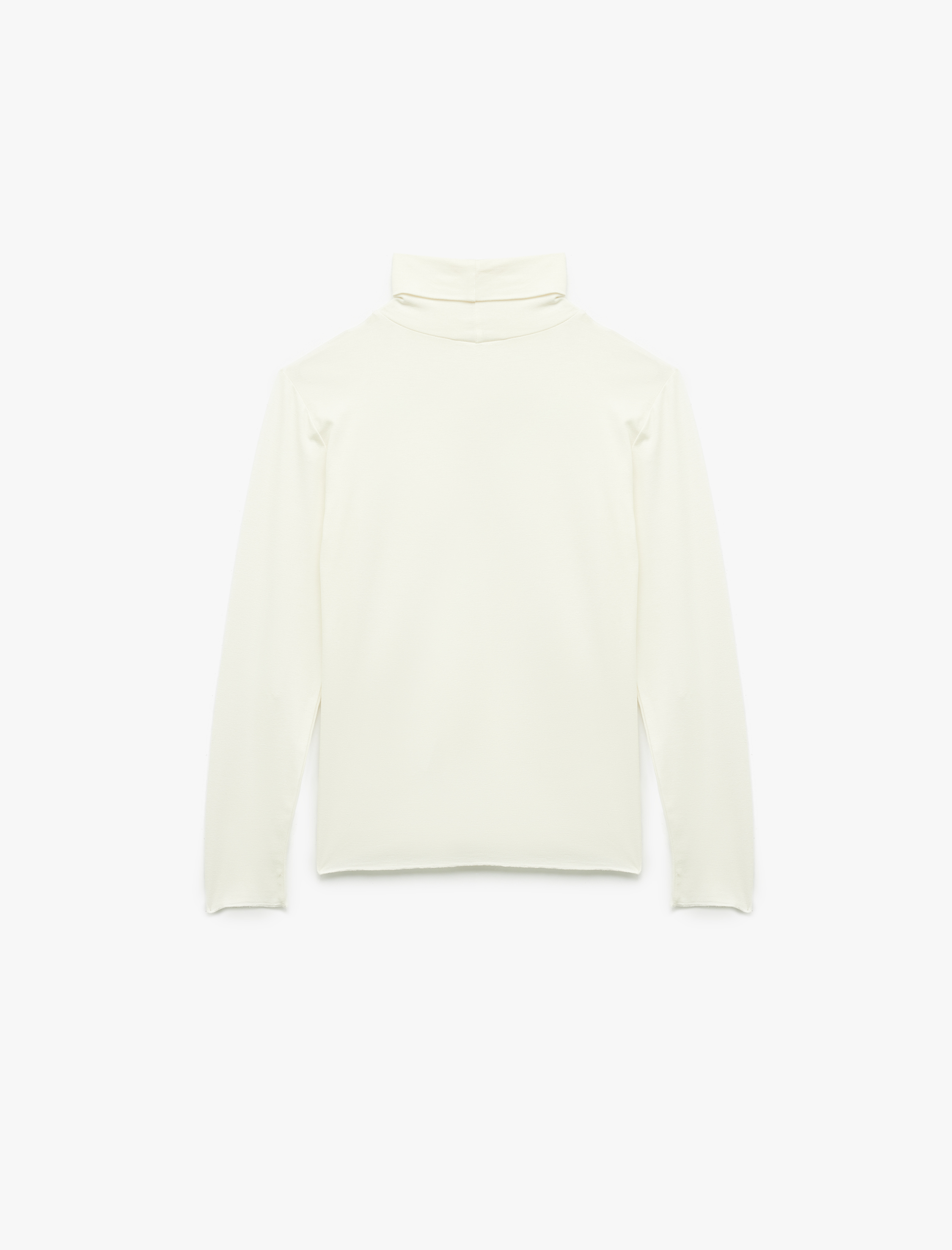   Slim Fit Viskon Kumaş Uzun Kollu Balıkçı Yaka Tişört