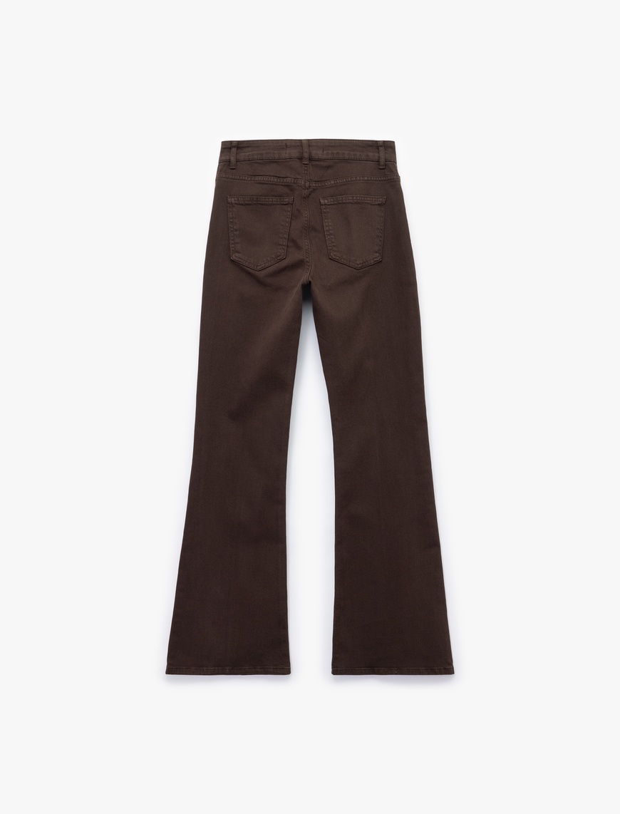   Dar Kesim Nervürlü İspanyol Paça Jean Pantolon - Flare Jeans