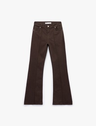 Dar Kesim Nervürlü İspanyol Paça Jean Pantolon - Flare Jeans