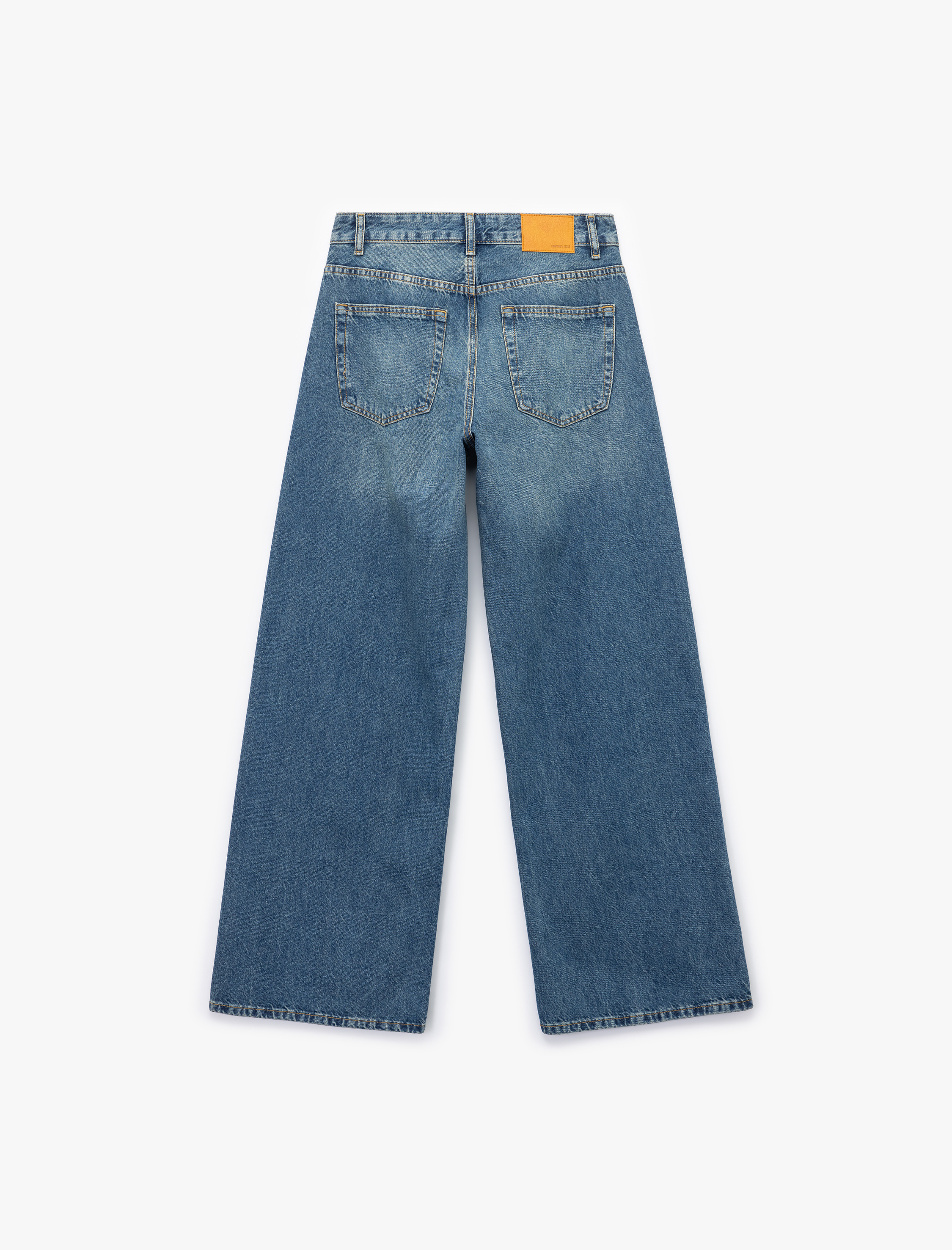   Pamuklu Loose Fit Düz Kalıp Jean Pantolon - Loose Straight Fit Jean