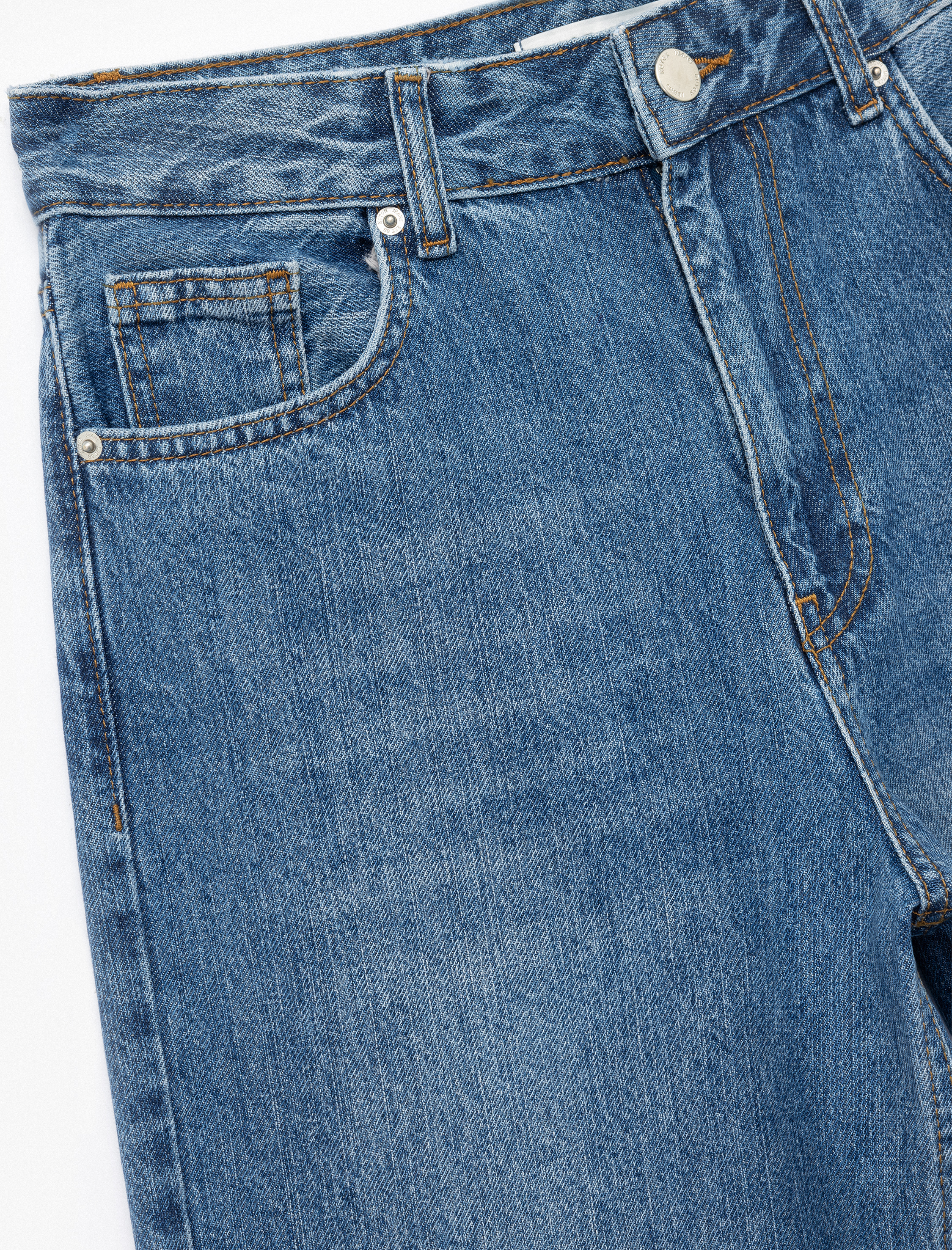  Pamuklu Bol Kalıp Düğmeli Cep Detaylı Baggy Jean Pantolon - Baggy Jeans