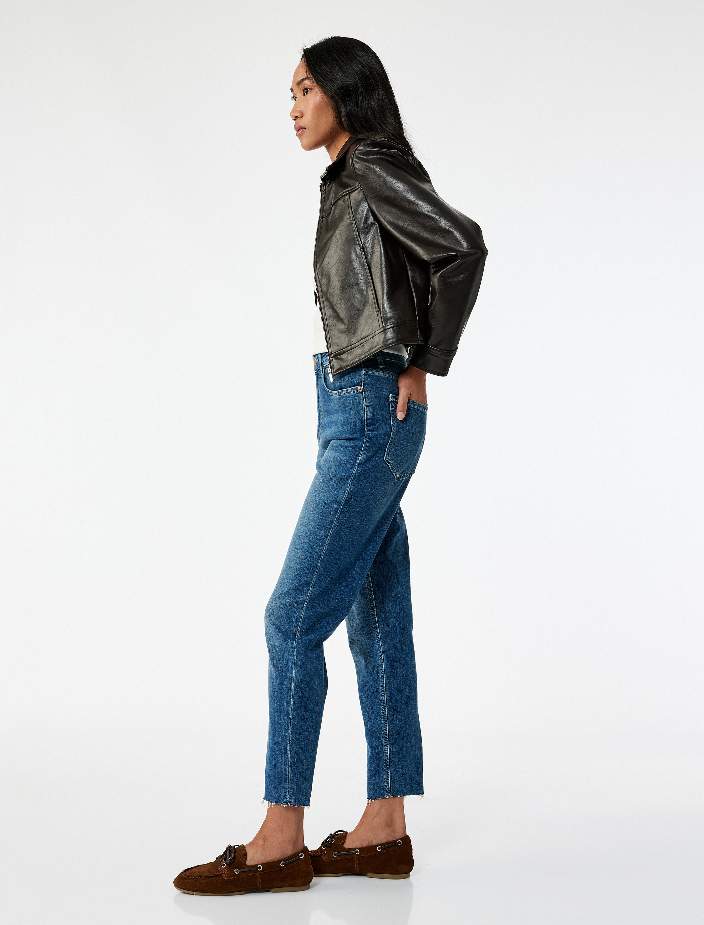 Yüksek Bel Mom Jean Pantolon - Mom Slim Jean