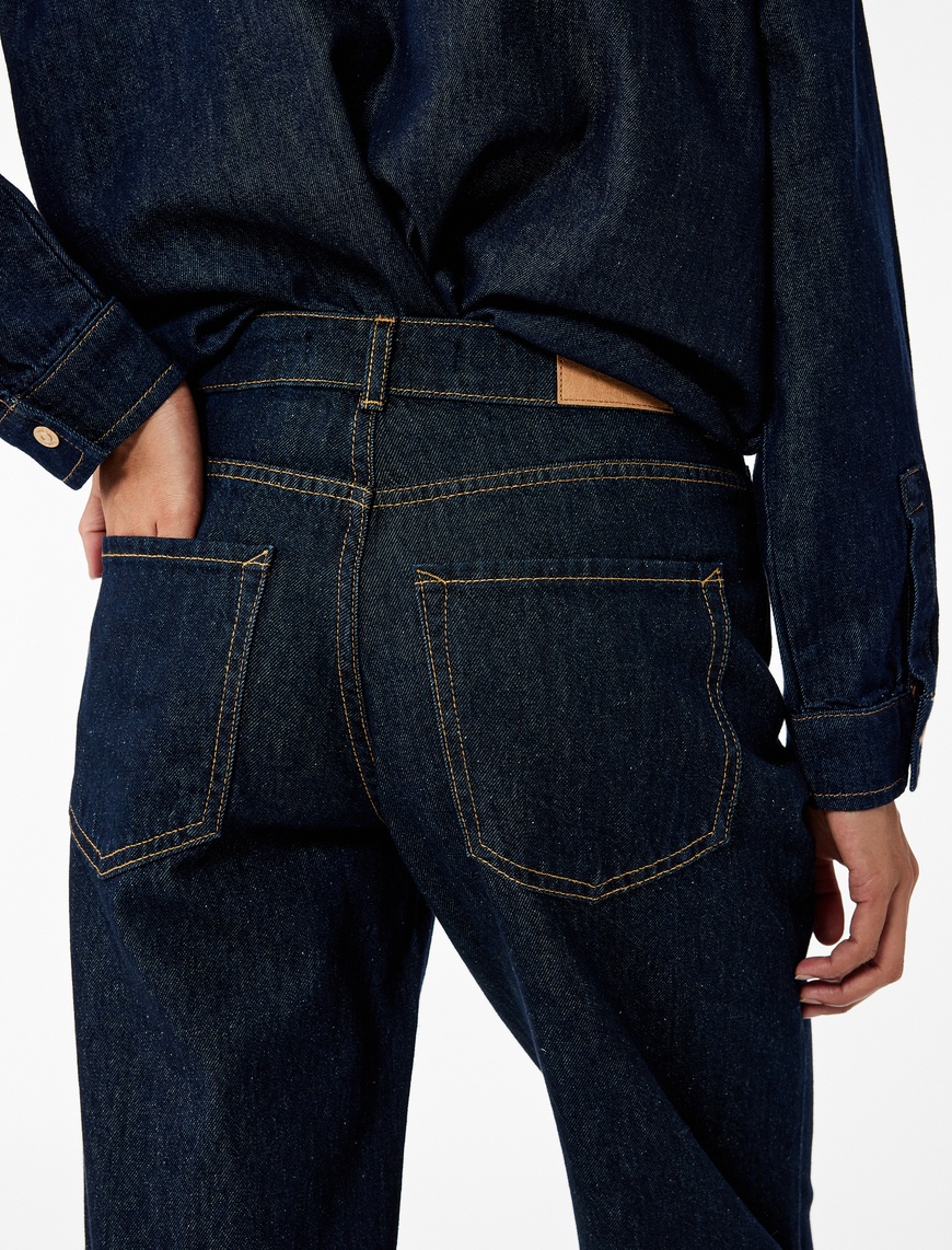   Normal Bel Düz Paça Jean Pantolon - Longer Straight Fit Jeans
