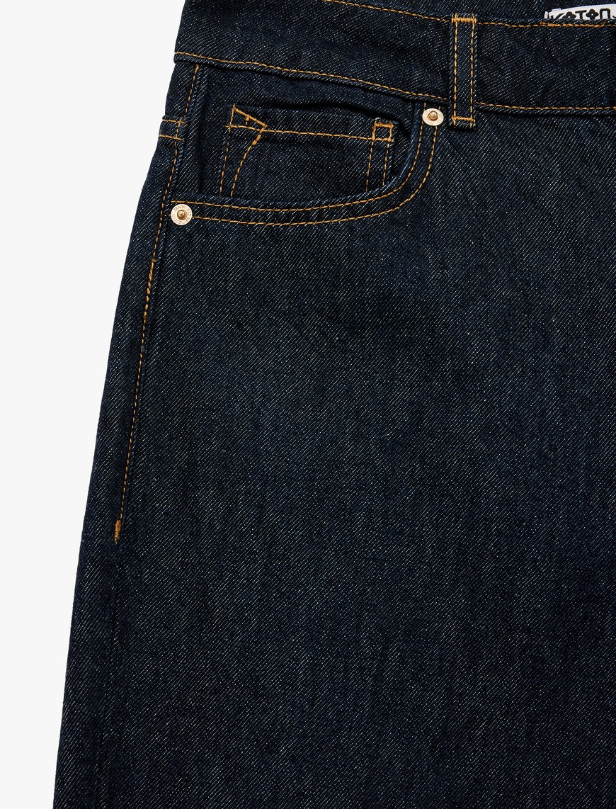   Normal Bel Düz Paça Jean Pantolon - Longer Straight Fit Jeans