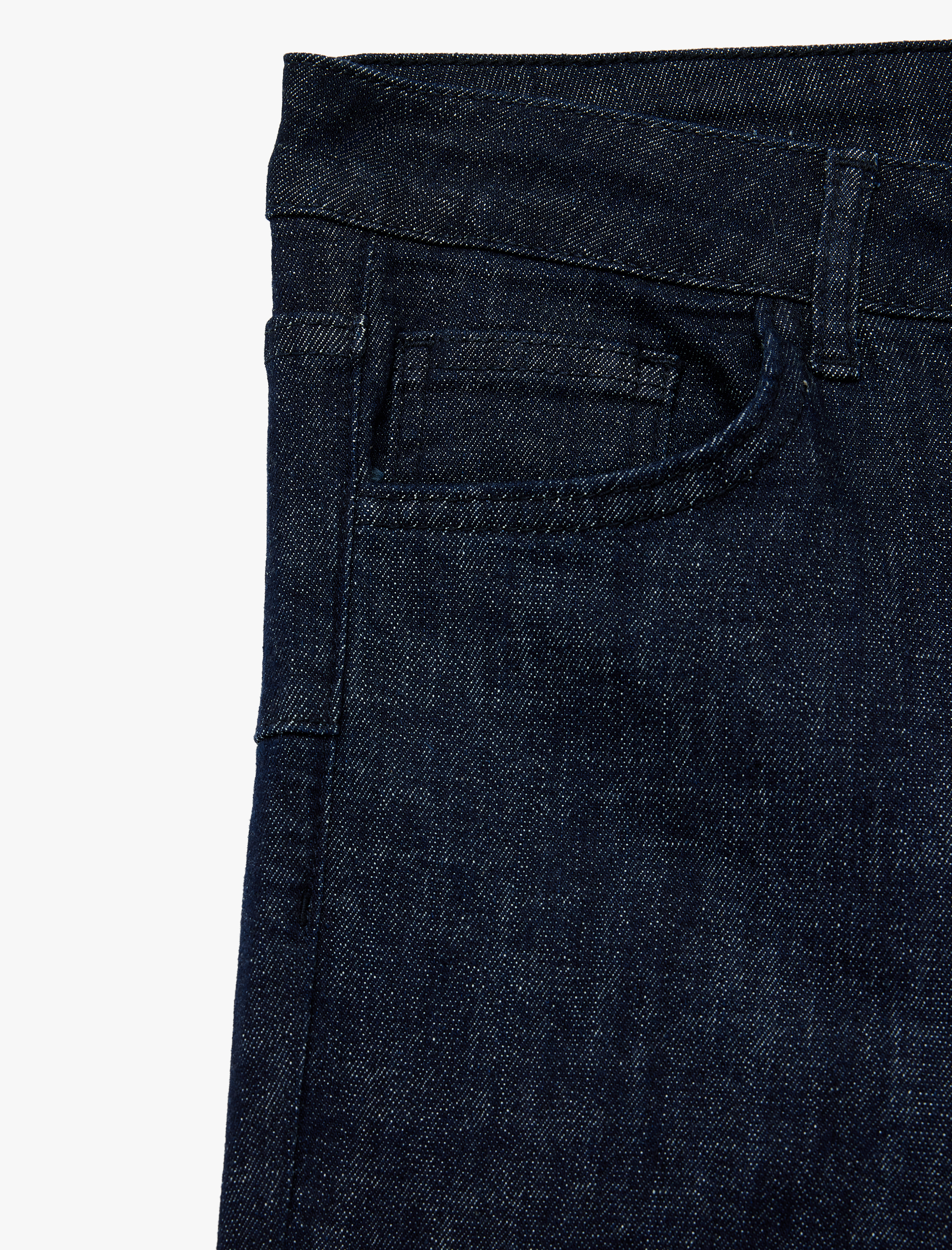   Normal Bel Dar Kalıp Cepli İspanyol Paça Jean Pantolon - Flare Jeans