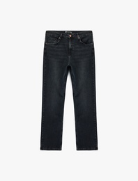 Normal Bel Pamuklu Straight Fit Jean Pantolon - Mark Jean