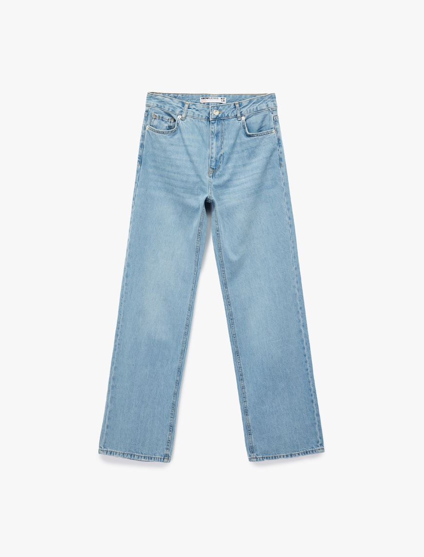   Normal Bel Düz Paça Jean Pantolon - Longer Straight Fit Jeans
