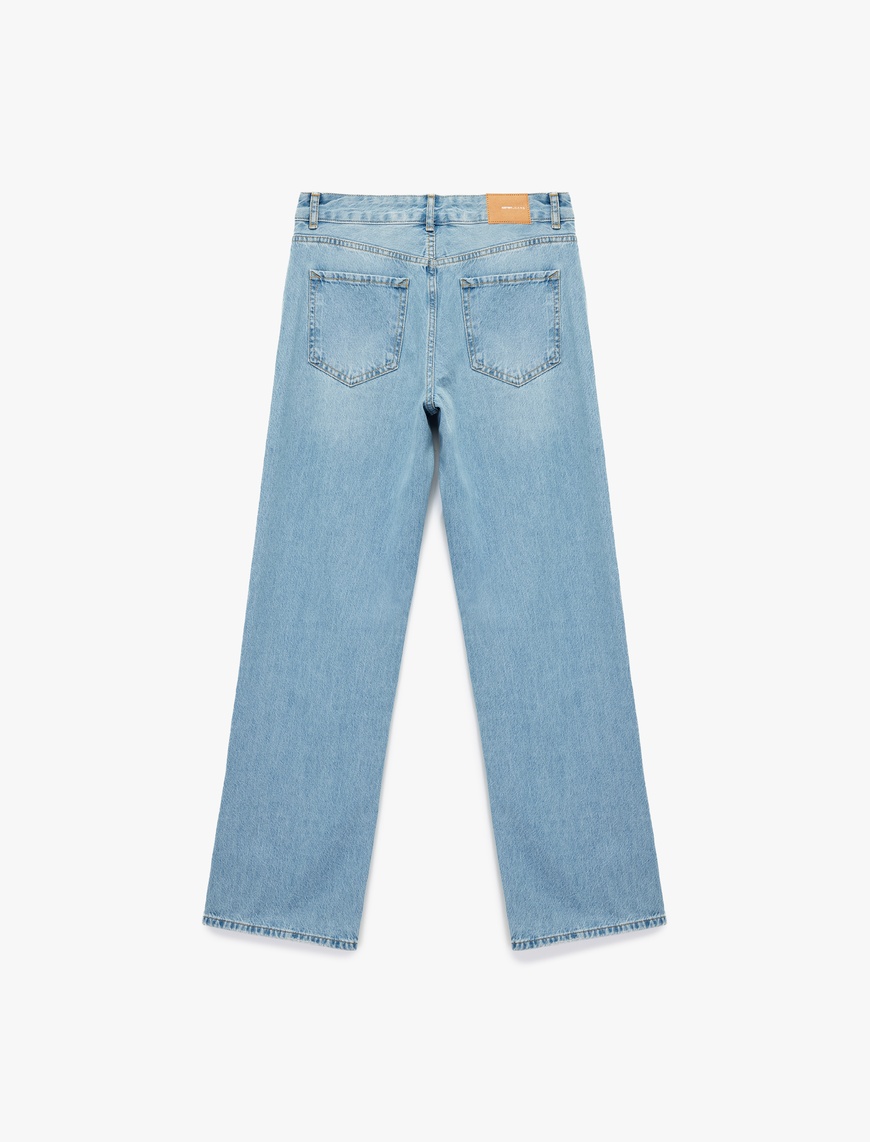   Normal Bel Düz Paça Jean Pantolon - Longer Straight Fit Jeans