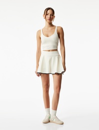 V Yaka Slim Fit Kaplı Sporcu Sütyeni