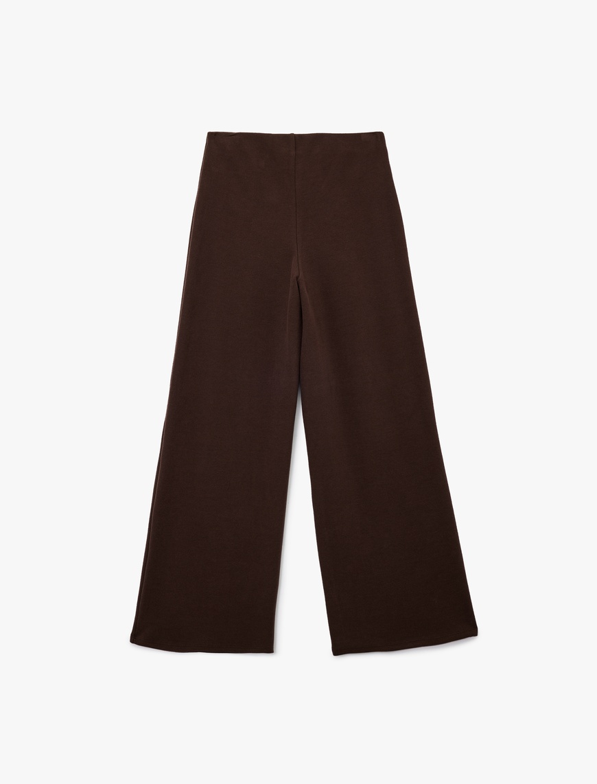   Modal Kumaş Düz Geniş Paça Kumaş Pantolon