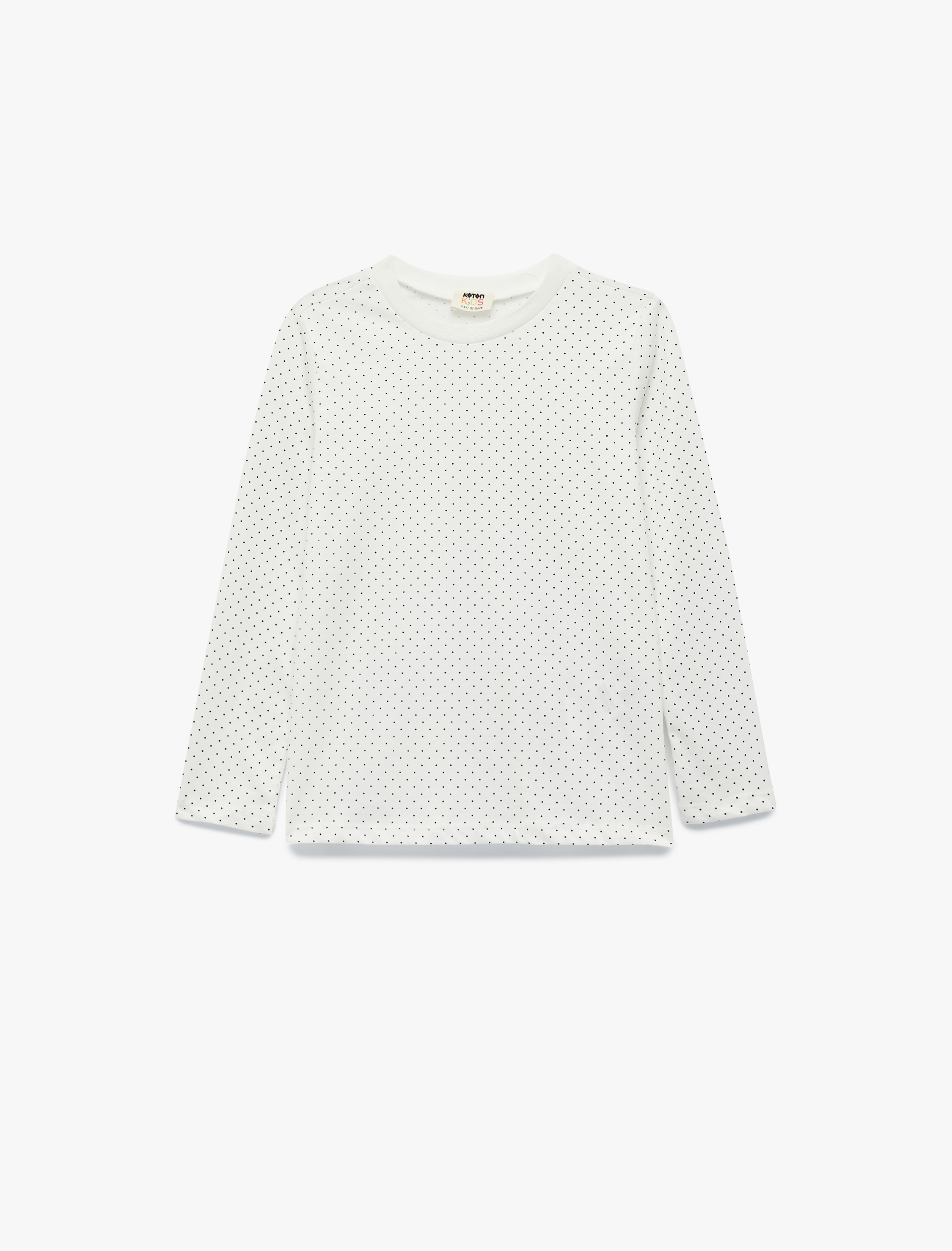  Kız Çocuk Pamuklu Bisiklet Yaka Uzun Kollu Desenli 5'li Tişört Seti