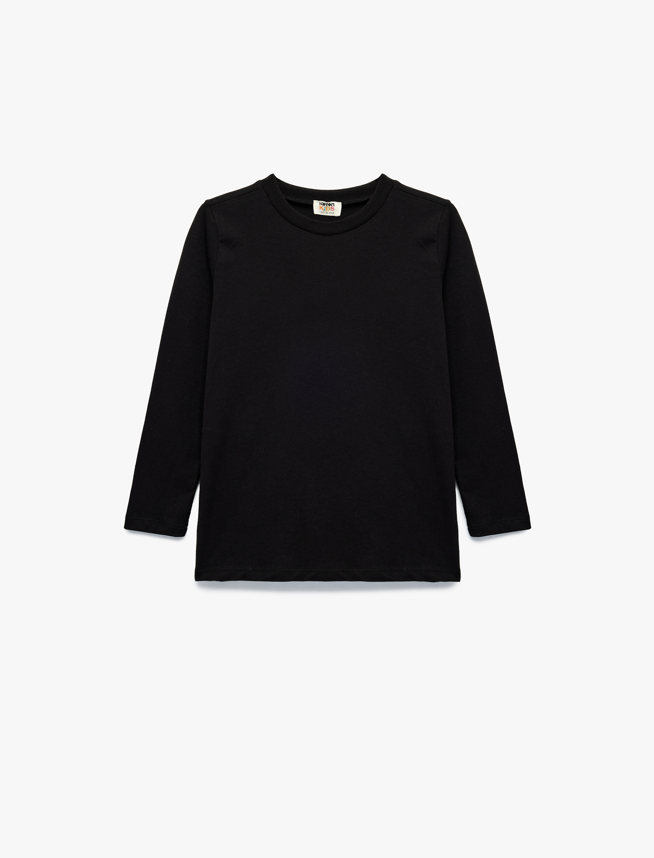  Kız Çocuk Pamuklu Bisiklet Yaka Uzun Kollu Desenli 5'li Tişört Seti