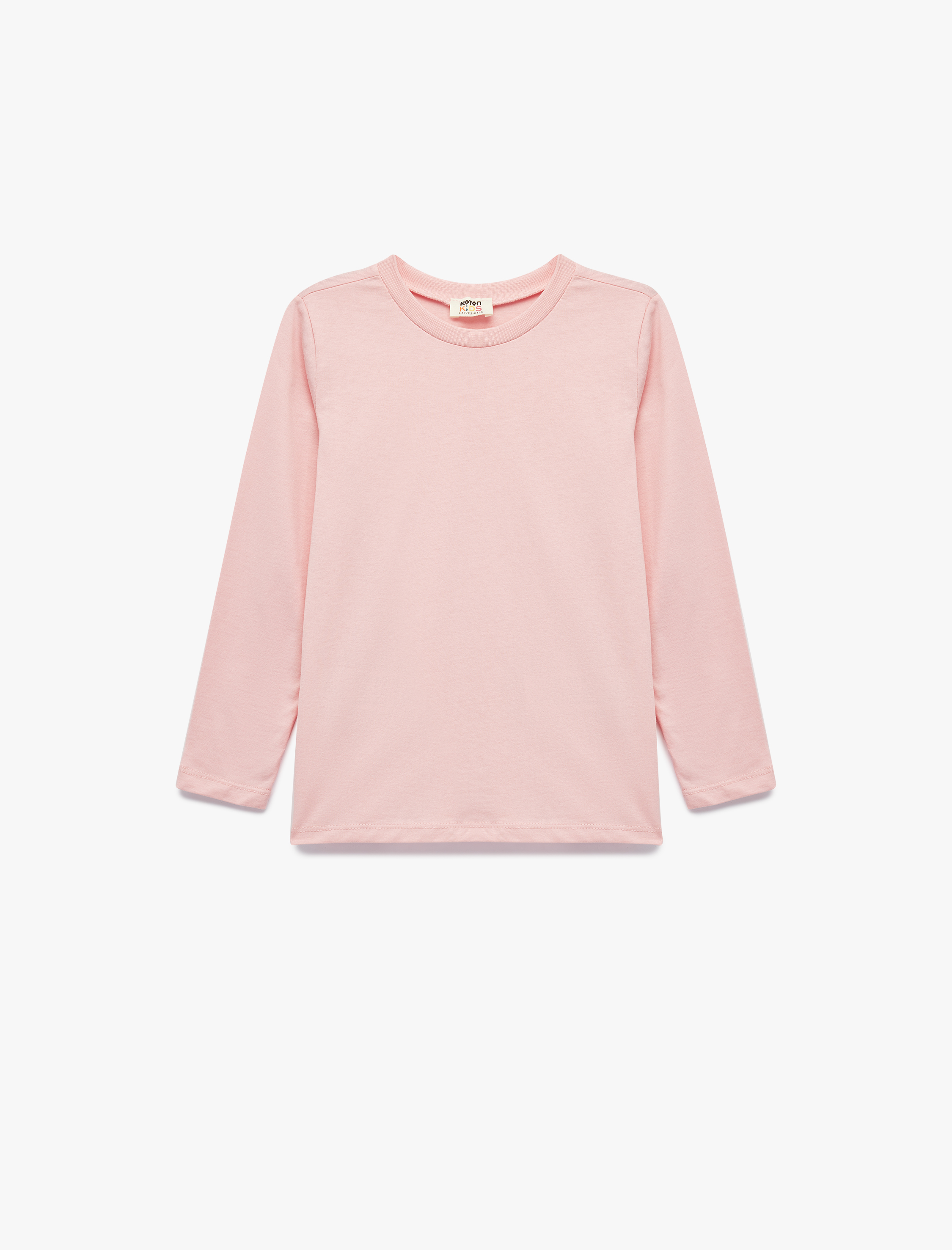  Kız Çocuk Pamuklu Bisiklet Yaka Uzun Kollu Desenli 5'li Tişört Seti