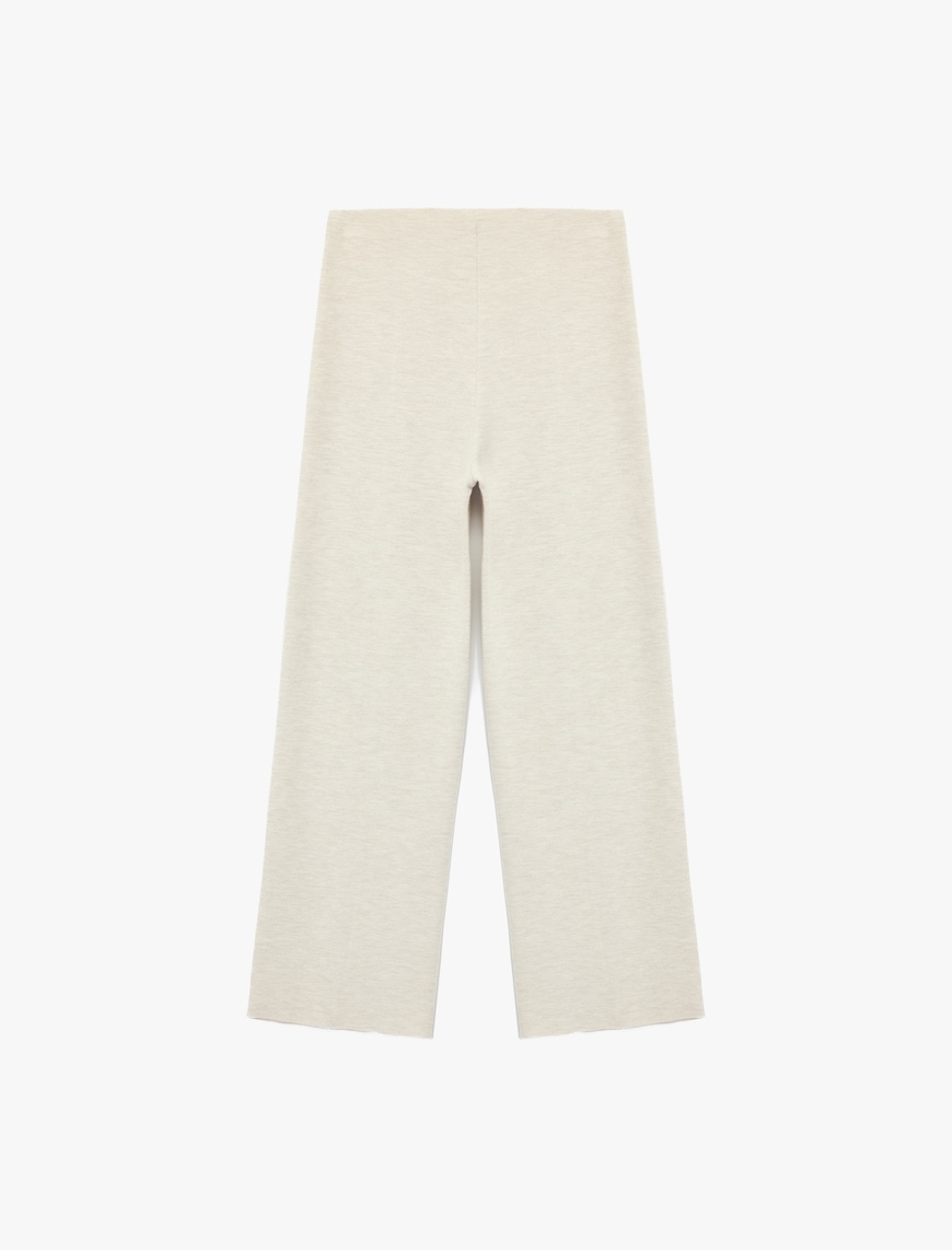   Normal Bel Nervürlü Bol Paça Pantolon