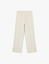 Normal Bel Nervürlü Bol Paça Pantolon