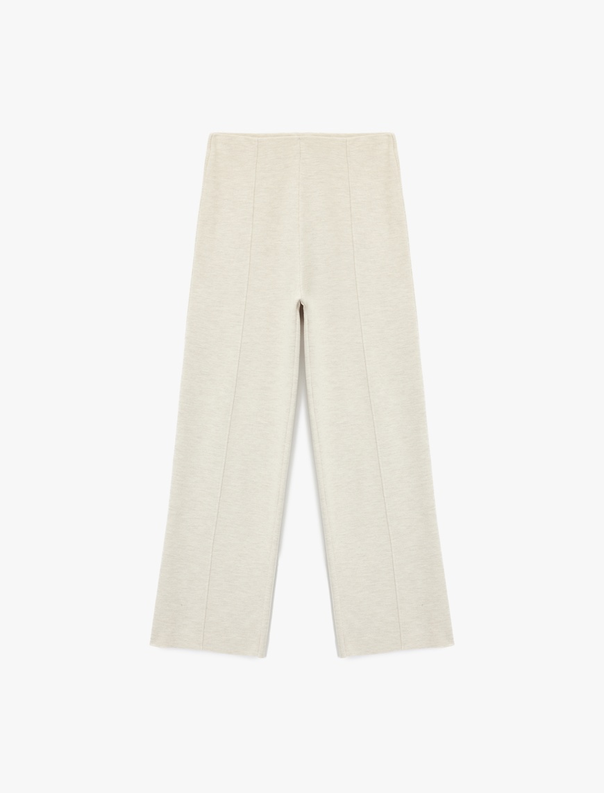   Normal Bel Nervürlü Bol Paça Pantolon
