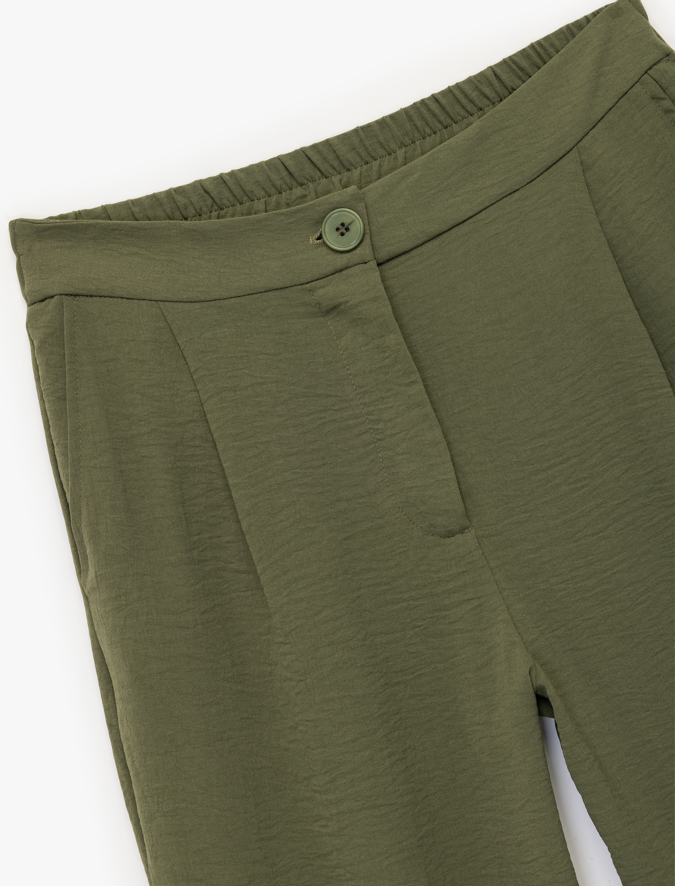Aerobin Kumaş Pileli Cepli Culotte Fit Kısa Bol Kısa Paça Pantolon